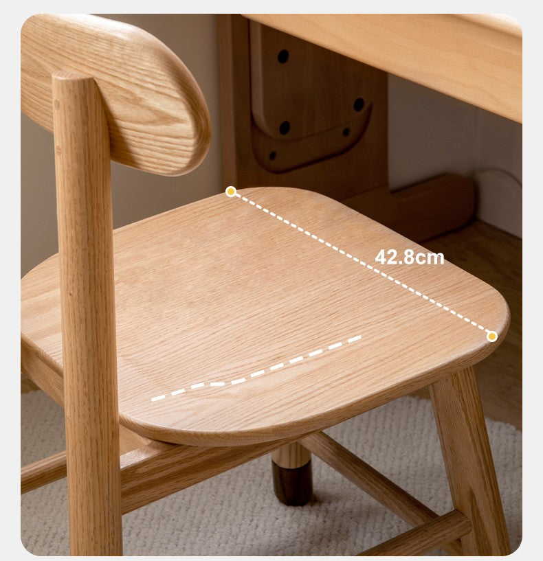 Adjustable Solid Wood Children's Chair - Oak, Beech, Birch - 3 Height Settings for Kids' Study, Dining & Playroom
