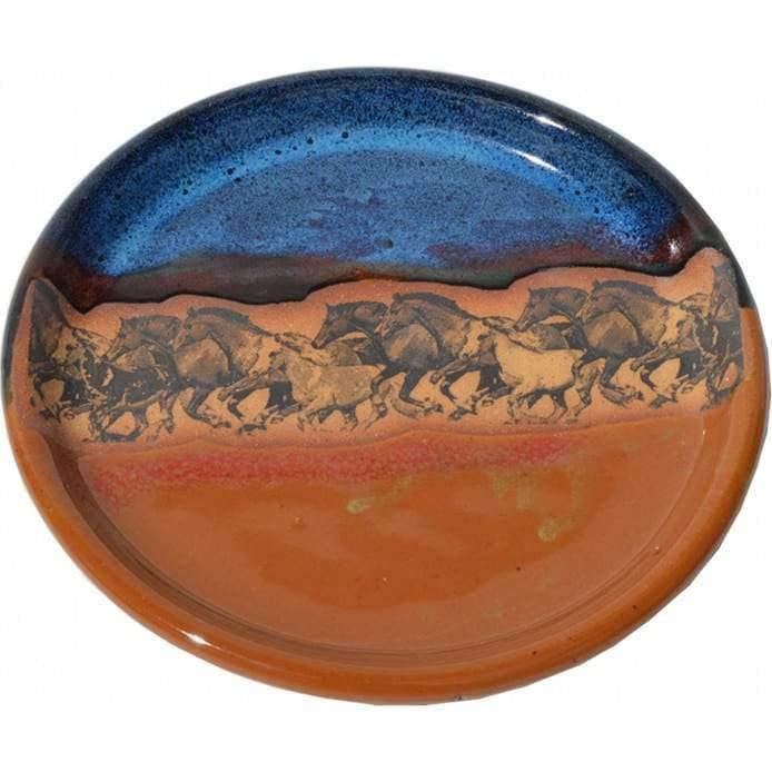 Open Range Horses Salad Plates Set of 2 - Western Ranch Style Dinnerware for Cowboy Themed Parties, Farmhouse Decor & Country Kitchen Dining