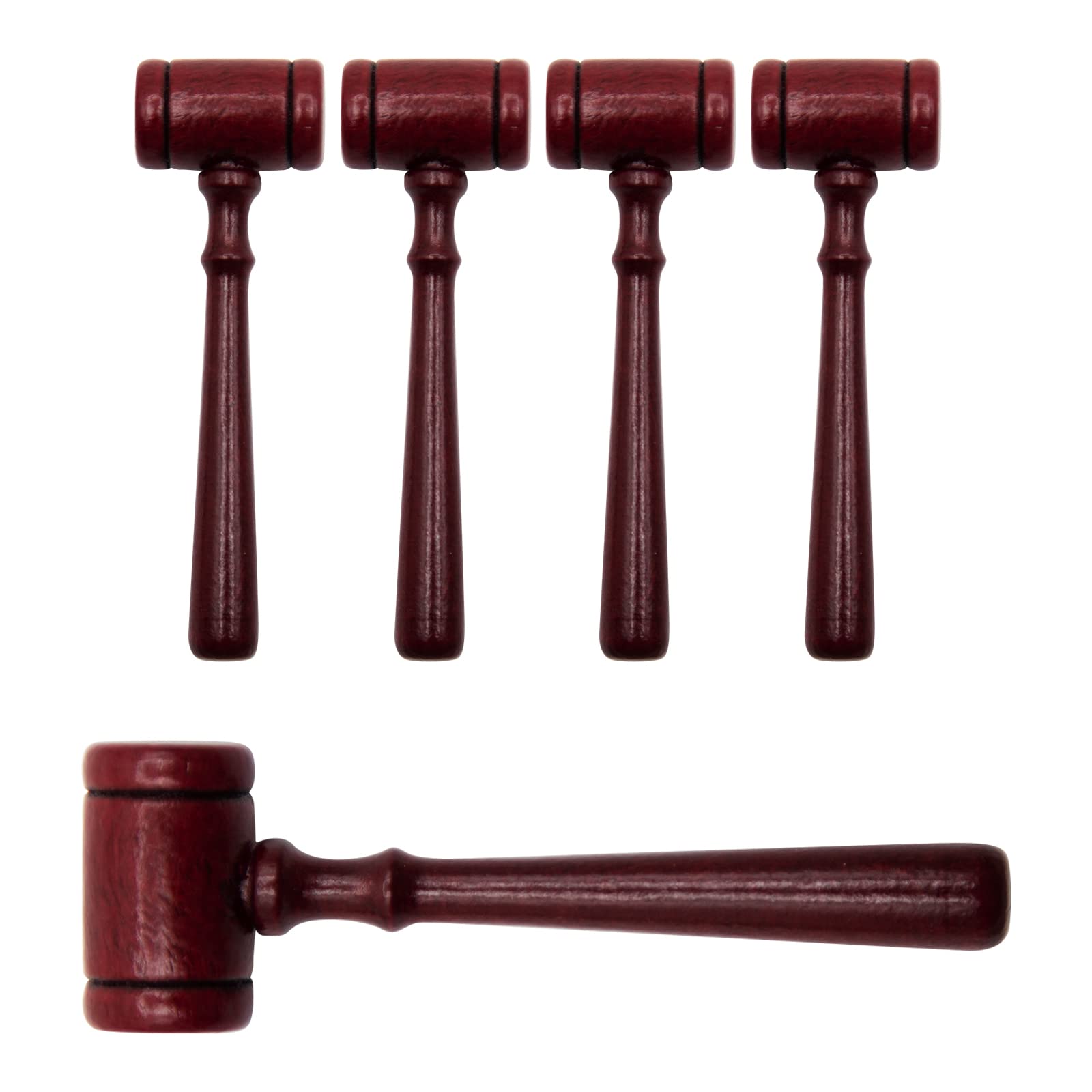 MDEOOSKY 5-Piece Wooden Judge Gavel Set - Small Decorative Hammer for Lawyers, Judges & Auctions - Perfect for Courtroom Decor, Themed Parties & Photography Props