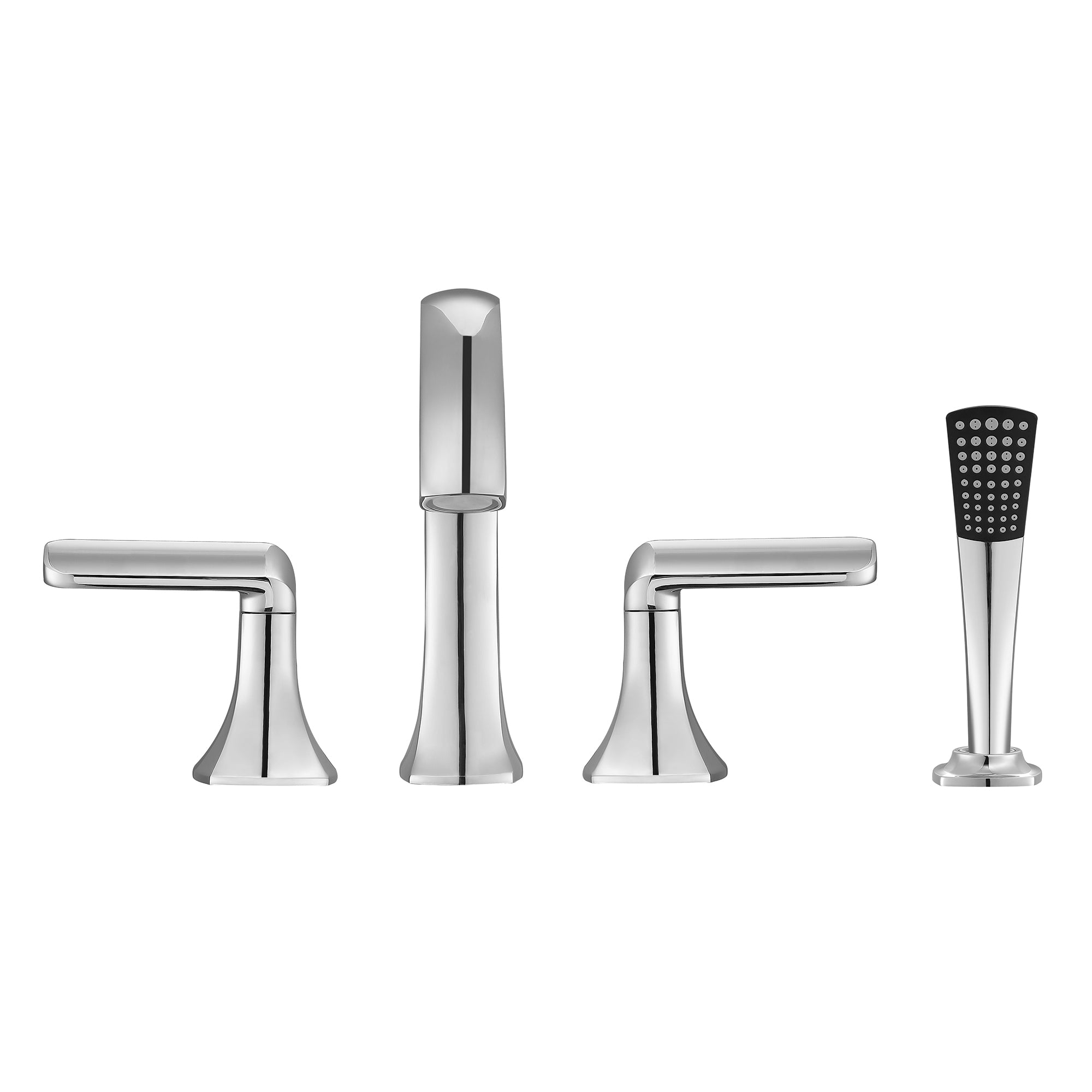 Arezzo Two Handle Roman Tub Faucet in Chrome Finish - Elegant Bathroom Faucet for Freestanding Tubs and Luxury Spa Retreats