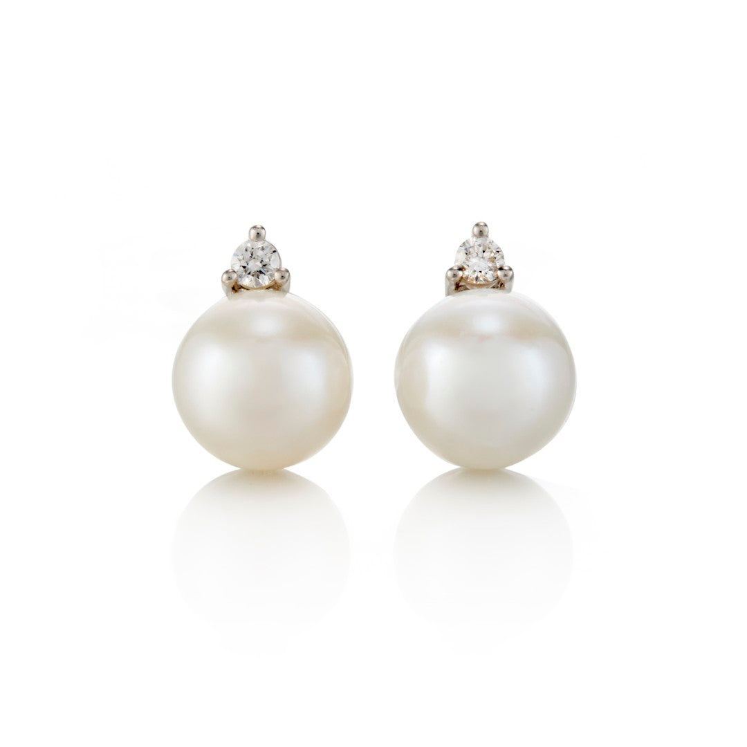 Sparkling Silver North Star Earrings with Diamonds & Pearls – Elegant Jewelry for Women, Perfect for Parties, Weddings & Gifts