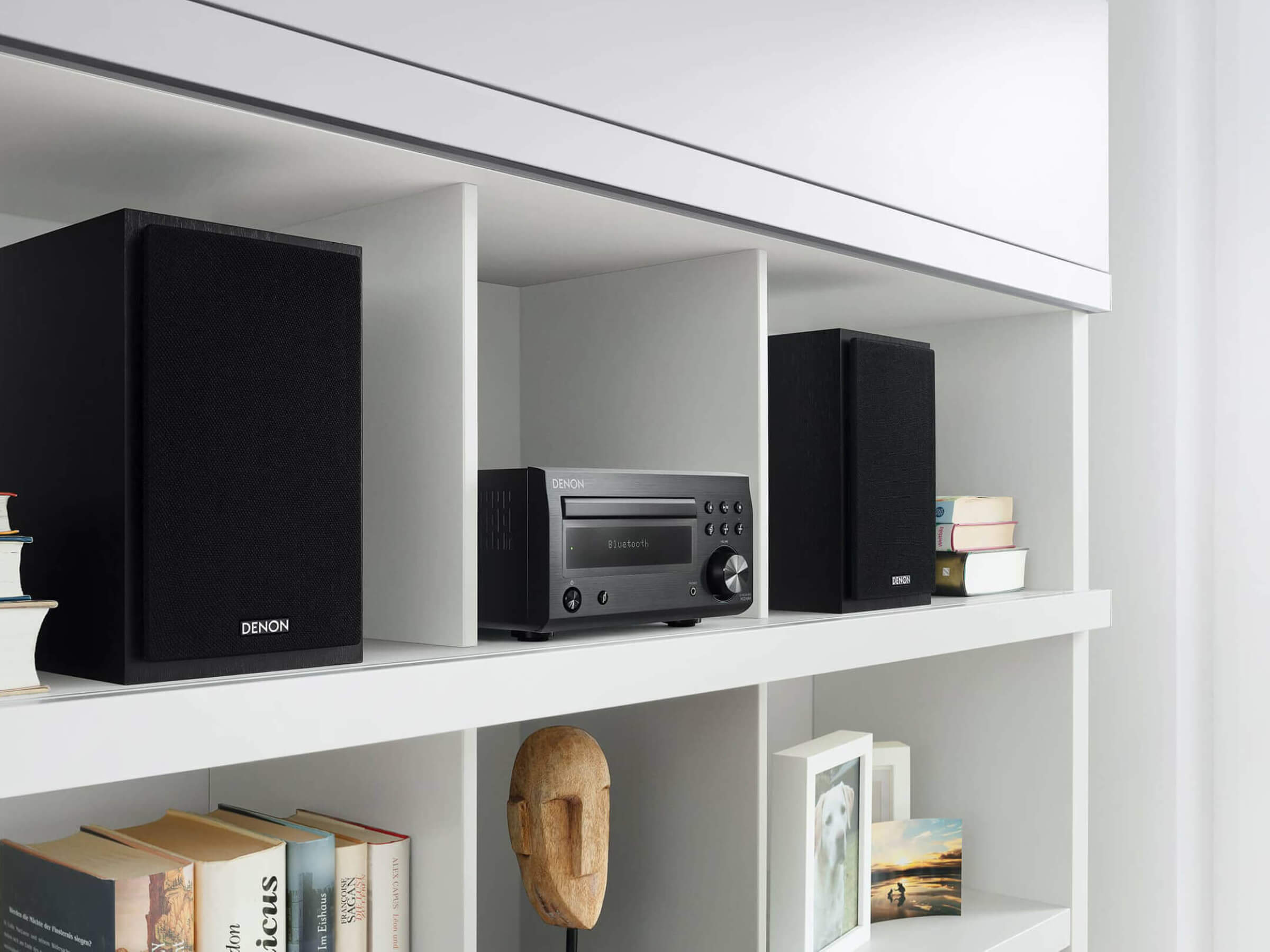 Denon D-M41 Mini Hi-Fi System with CD Player, Bluetooth, and AM/FM Radio - Perfect for Home Audio, Office, and Small Spaces