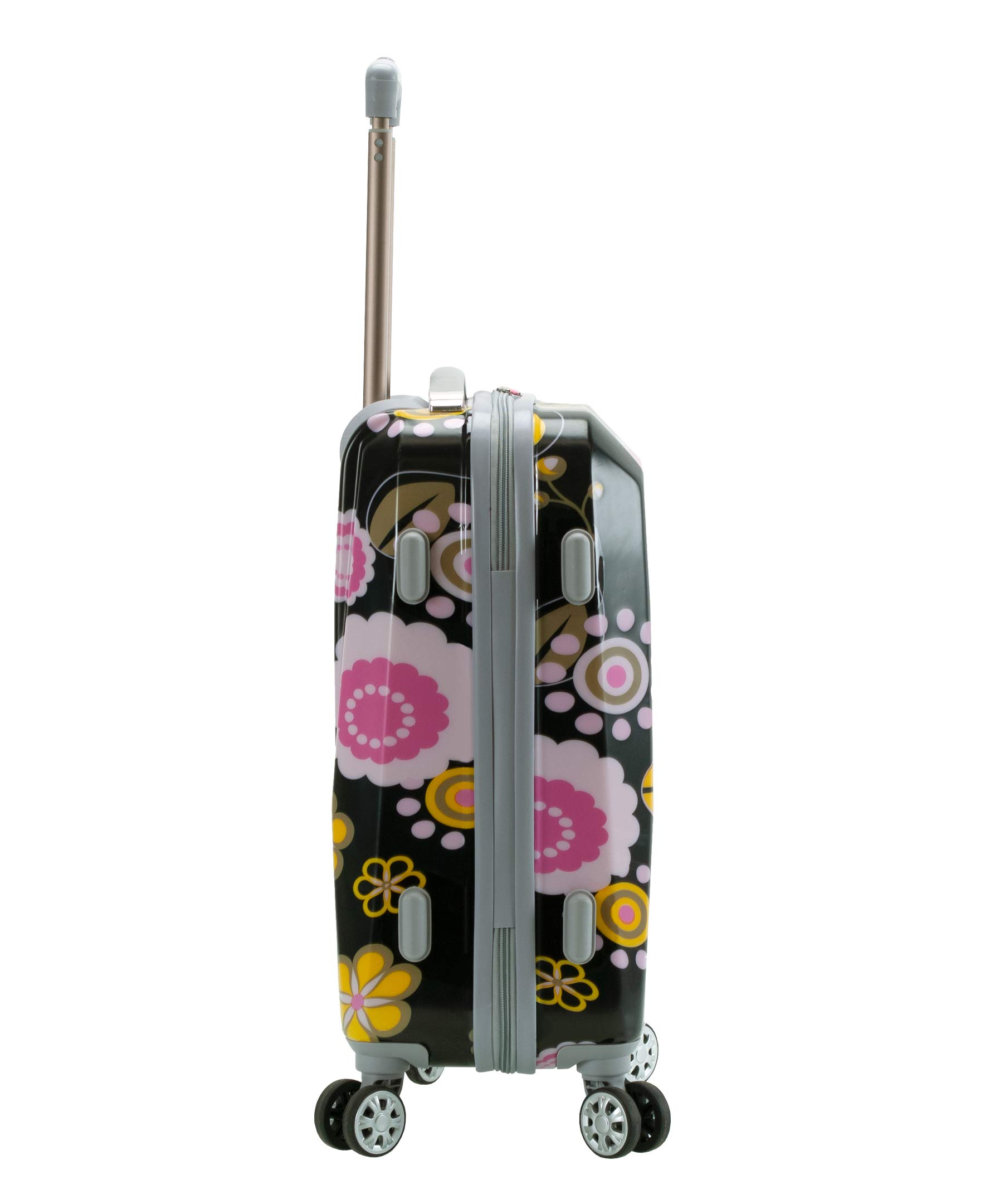 Rockland Vision Hardside Spinner Wheel Carry-On Luggage 20 Inch - Lightweight Expandable Suitcase with 360° Wheels for Air Travel, Business Trips & Weekend Getaways (Pucci Design)
