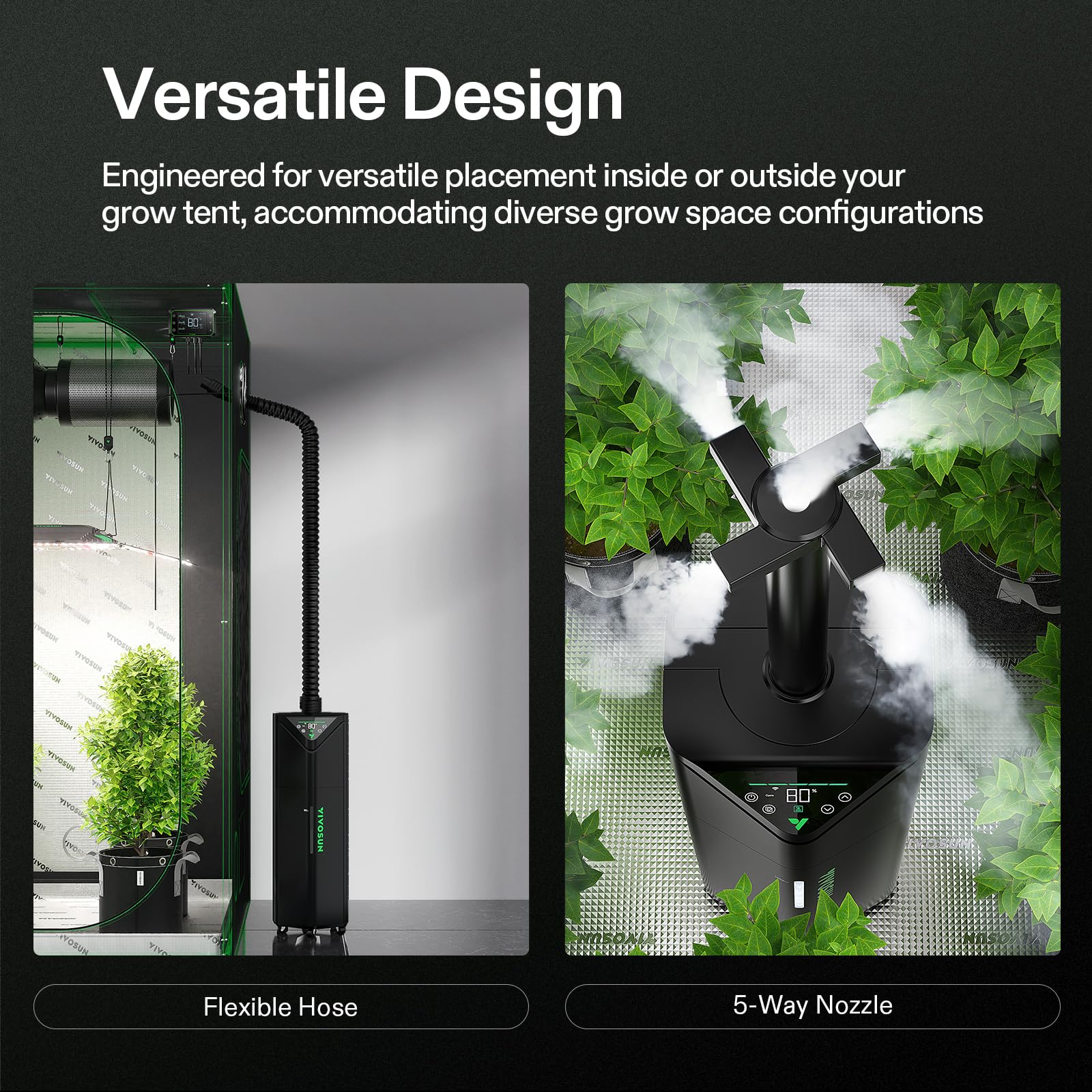 VIVOSUN AeroStream H19 Smart 19L Humidifier with Temperature & Humidity Sensor, Top Control Panel, Remote Control - Perfect for Grow Tents, Indoor Plant Cultivation & Home Hydroponics Systems