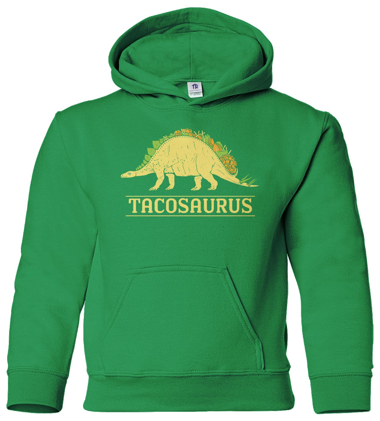 Threadrock Kids Tacosaurus Dinosaur Taco Print Hoodie Sweatshirt - Cute Dino Taco Graphic Pullover for Boys & Girls - Perfect for School, Playdates & Family Outings