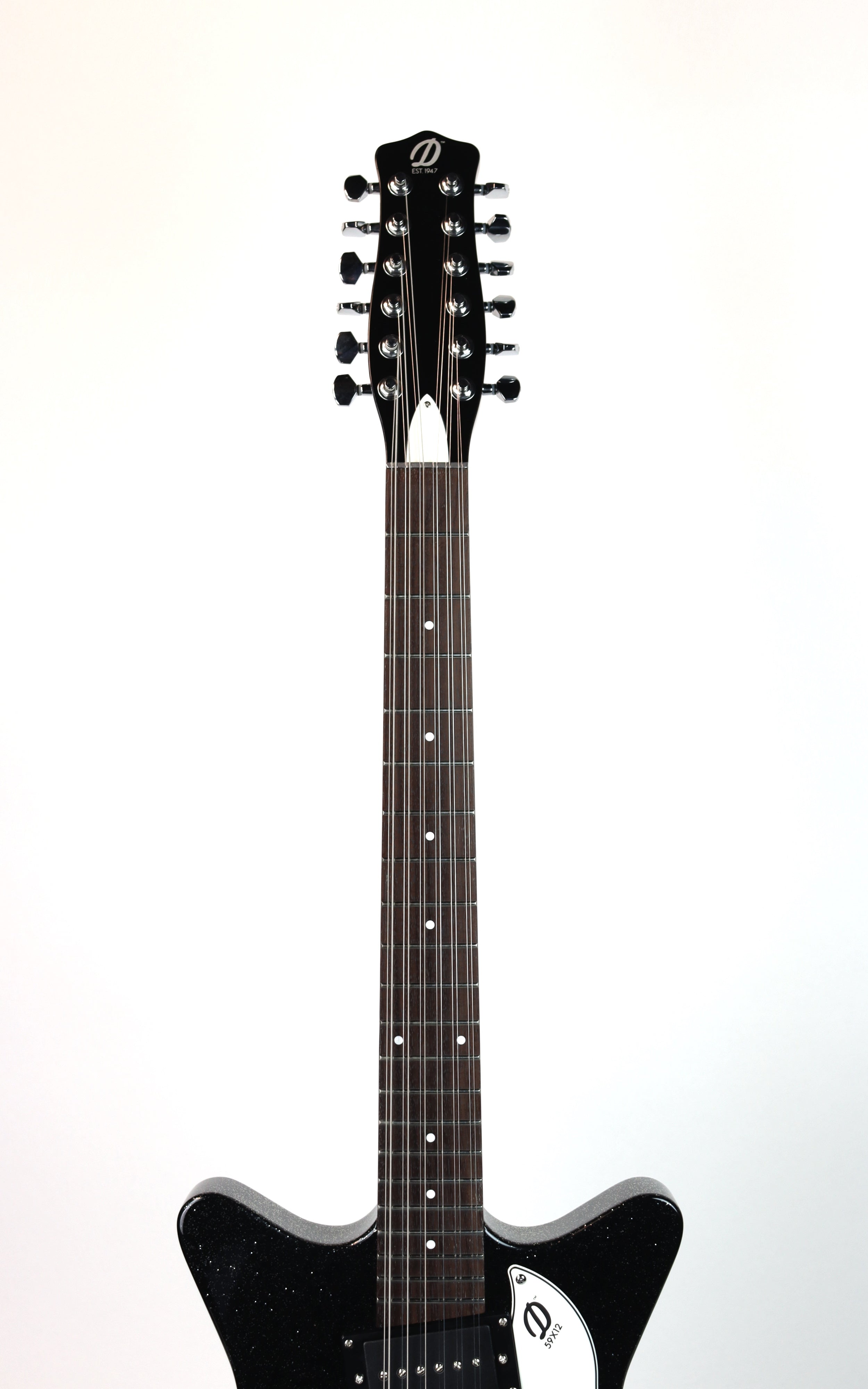 Danelectro 59X 12-String Electric Guitar - Black Metalflake Finish | Vintage Style for Rock, Blues & Indie Music Performances