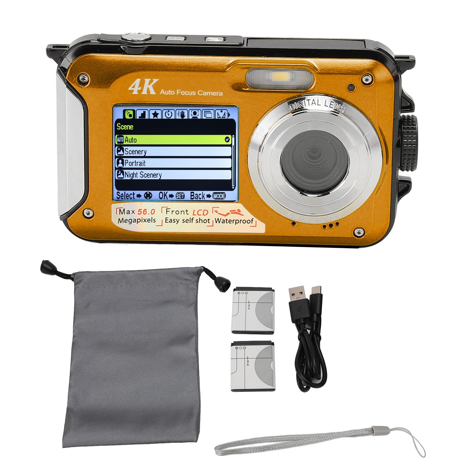 4K Waterproof Digital Camera with 2.8