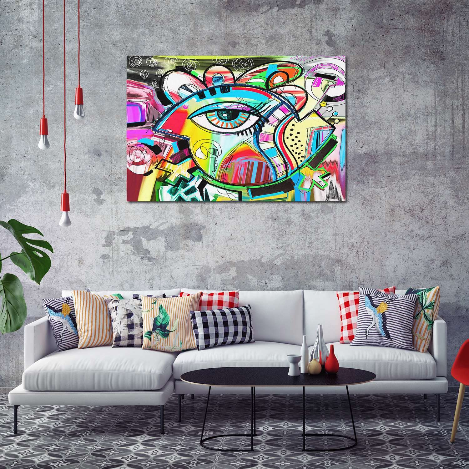 Startonight Luminous Abstract Bird Wall Art - 24x36 Inch Framed Canvas Print with Day & Night Effect, Modern Home Decor for Bedroom, Living Room & Office - Perfect for Ambient Lighting & Contemporary Interior Design