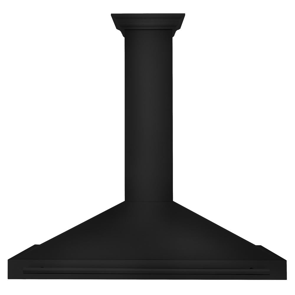 ZLINE 48 Inch Convertible Black Stainless Steel Wall Mount Range Hood with Black Stainless Steel Handle (BSKB4X 48) - Powerful Kitchen Ventilation for Gas Stoves, Cooking, and Smoke Removal