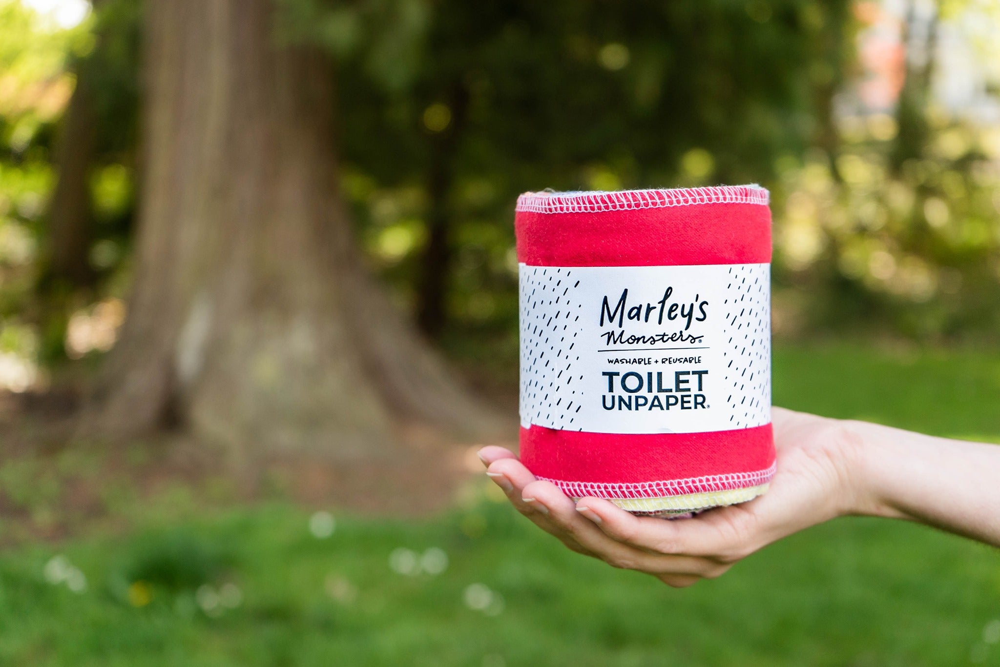 Marley's Monsters Reusable Toilet Paper Roll - Eco-Friendly Cloth Wipes for Sustainable Bathroom Use | Soft & Washable for Everyday Comfort