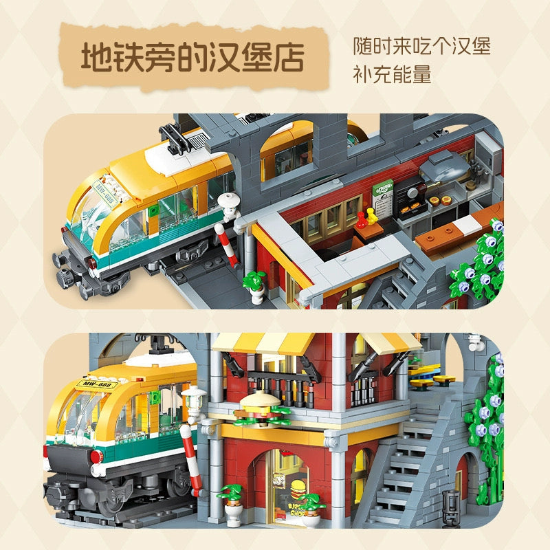 JIESTAR 89128 Burger Shop Building Blocks Set - 3289 PCS Creative DIY Fast Food Restaurant Model Kit for Kids & Adults, Perfect for Birthday Gifts & Home Decoration | Build Your Own Mini Burger Shop