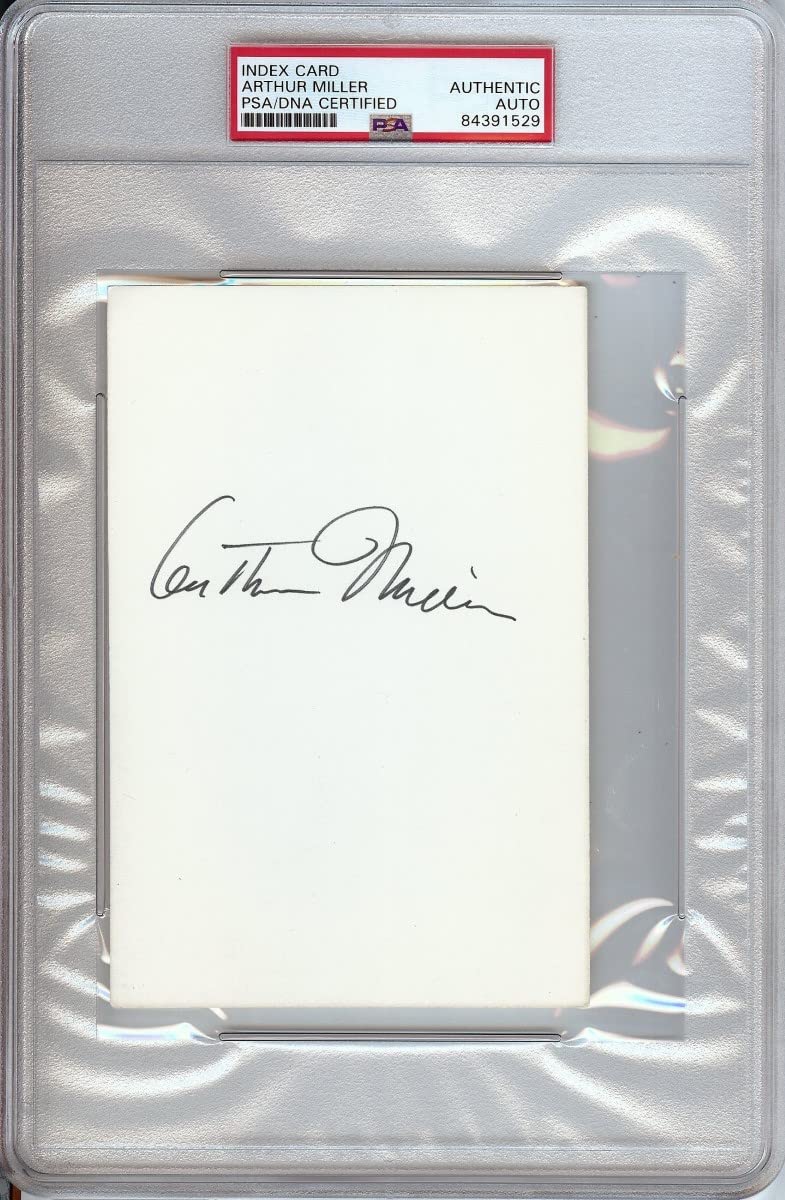 Arthur Miller Signed Autographed Index Card - Authentic PSA/DNA Certified Collectible - The Crucible Playwright Memorabilia - Perfect for Theater Fans & Literary Collectors