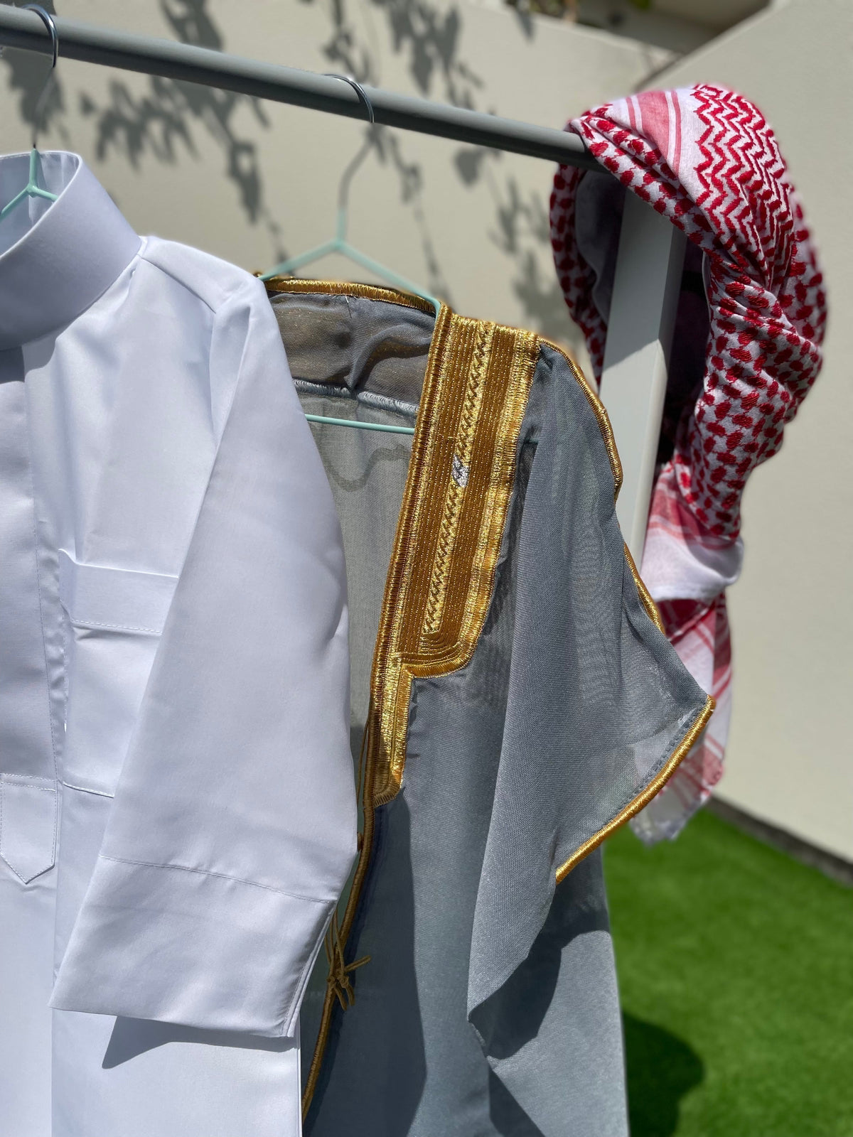 Premium Baby Boy Thobe Gift Set - Grey Bisht for 0-12 Months | 4-Piece Islamic Outfit for Newborns & Infants | Perfect for Eid, Aqiqah & Special Occasions
