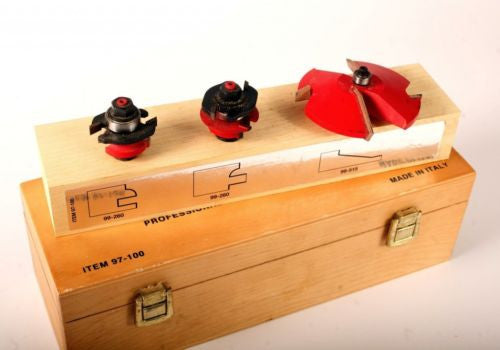 FREUD 3-Piece Cabinet Door Router Bit Set with 99-515 & 99-260 Rail and Style Bits - Premium Woodworking Tools for DIY Cabinets, Doors, and Furniture Projects