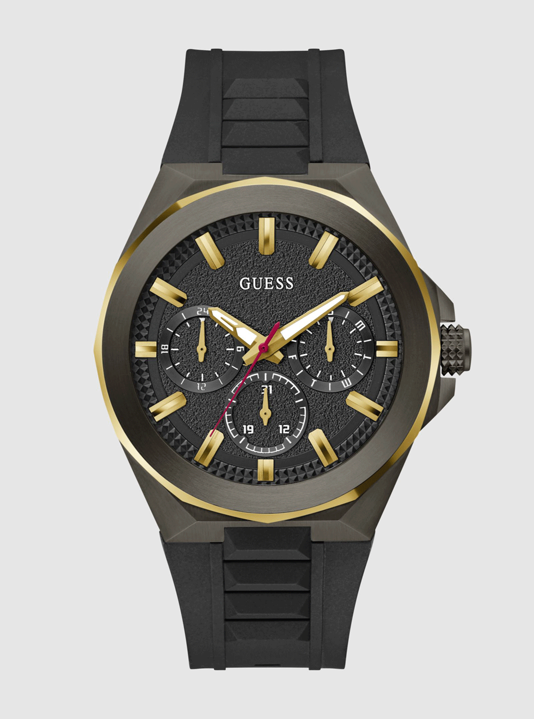 Black Silicone Watch with Gold Dashboard - Stylish & Durable for Men & Women - Perfect for Casual, Work & Outdoor Activities
