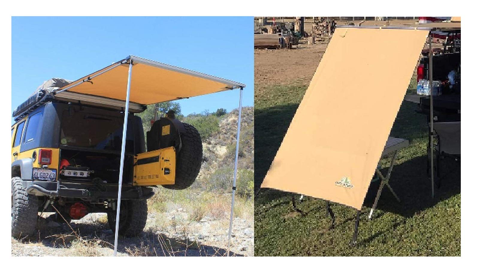 Tuff Stuff TS-AWN-RT-6.5 TS-AWN-SW-6.5 Roof Top & Shade Wall Awning - Heavy Duty Waterproof Outdoor Canopy for Camping, RV, and Patio Shelter