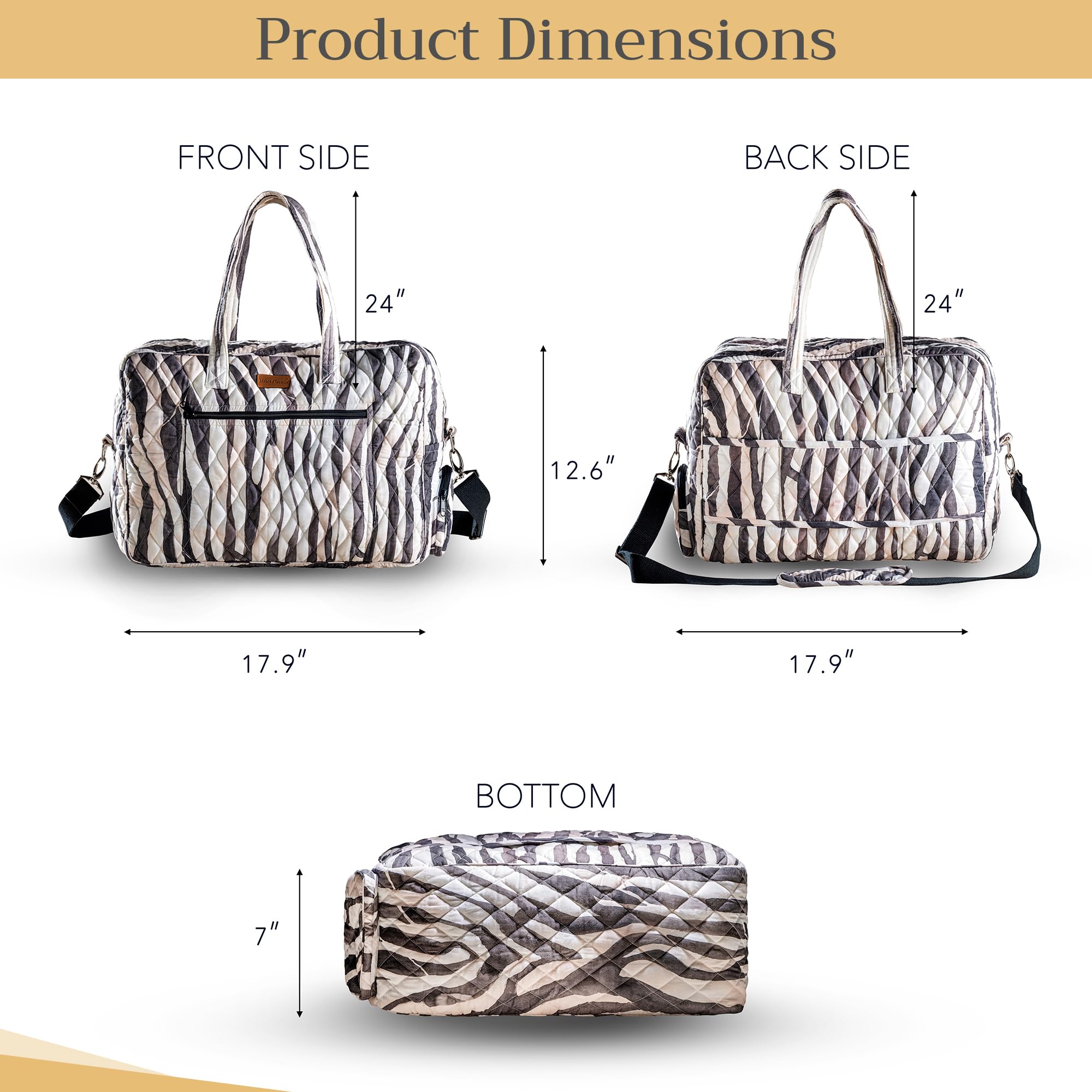 Hermes-Inspired 100% Cotton Handbag for Women - Stylish Shoulder Bag with Zip Pockets | Perfect for Beach, Shopping, Travel & Hiking | Durable & Lightweight Everyday Purse