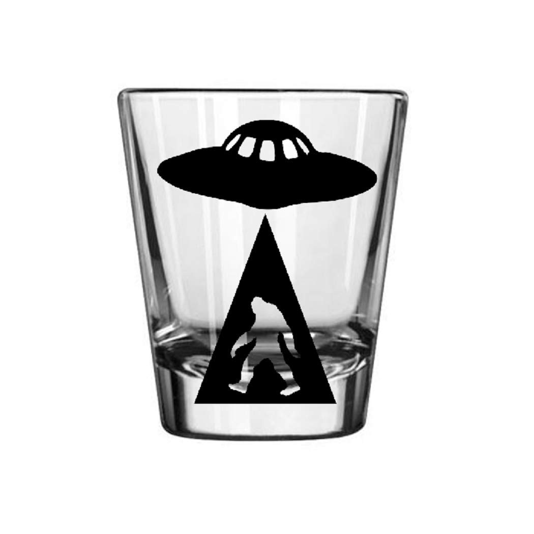 UFO Bigfoot Alien Cryptid Shot Glass - Horror Halloween Party Drinking Cup for Sci-Fi & Cryptid Enthusiasts - Perfect for Halloween Parties, Themed Events & Collectors