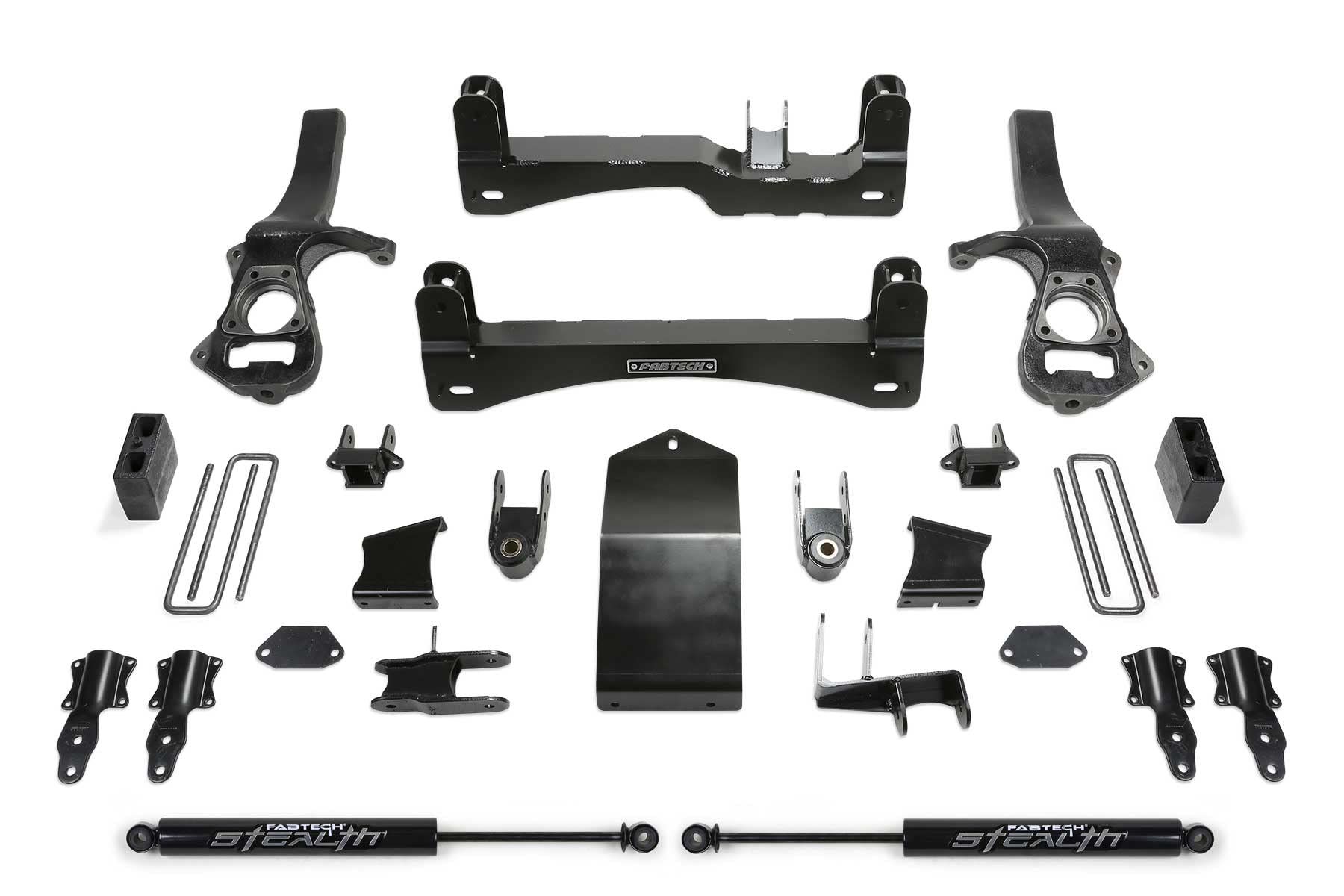 Fabtech K1132M 6-Inch Basic Lift System with Shocks - Includes Front Shock Extensions & Rear Stealth Shocks | Perfect for Jeep Wrangler & Off-Road Truck Suspension Upgrades