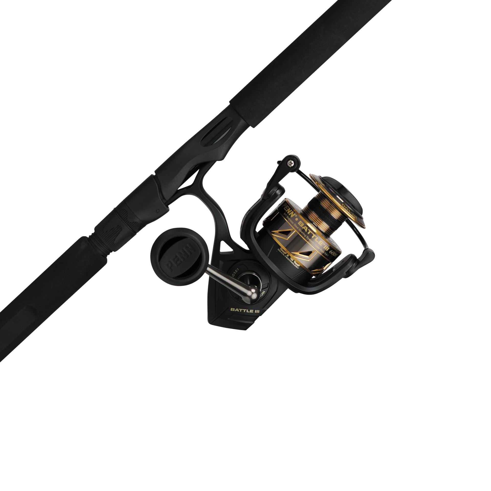 Battle® III Spinning Rod and Reel Combo - Premium Fishing Gear for Freshwater & Saltwater Anglers - Perfect for Bass, Trout, and Saltwater Fishing Adventures