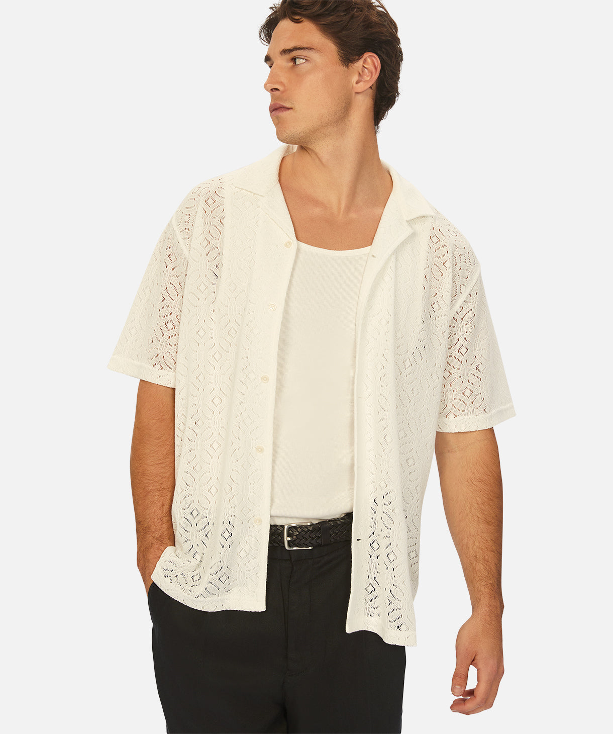 Valverde Short Sleeve Shirt for Men - Premium Cotton Crew Neck T-Shirt in Cream Color | Casual Wear, Summer Outfits, Street Style Fashion