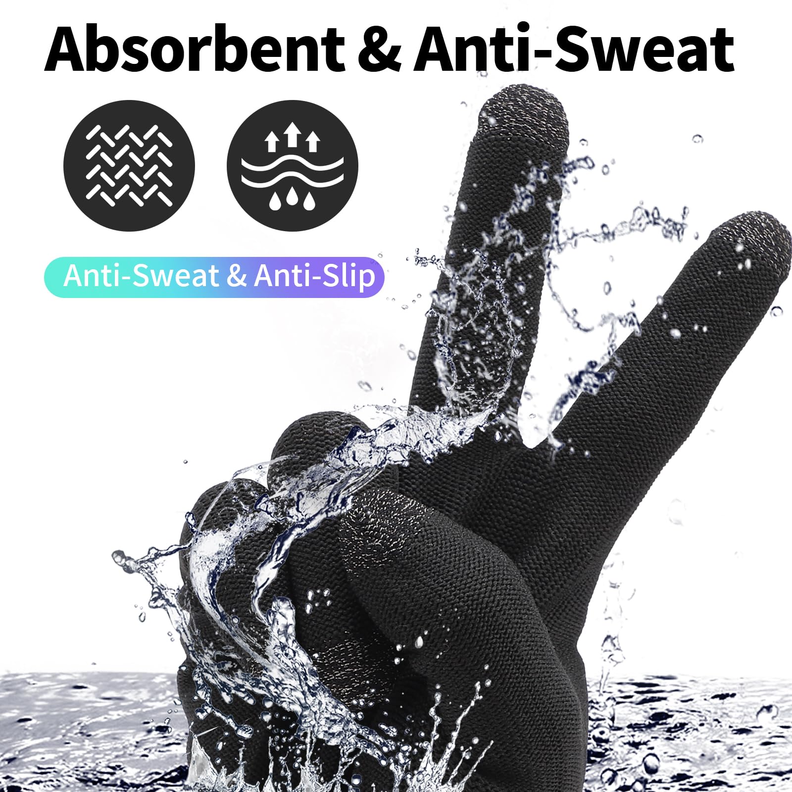 Touch Screen Gloves - Highly Sensitive Seamless Anti-Slip Breathable Gaming Gloves for Sweaty Hands | Perfect for Winter Sports, Smartphone Use & Outdoor Activities