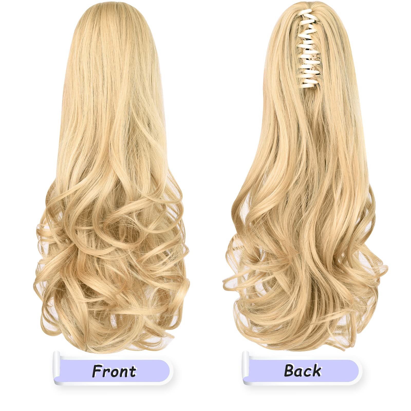 Natural Straight Ponytail Hair Extension with Claw Clip - Seamless Blonde Brown Black Hairpiece for Women - Perfect for Parties, Weddings & Everyday Styling