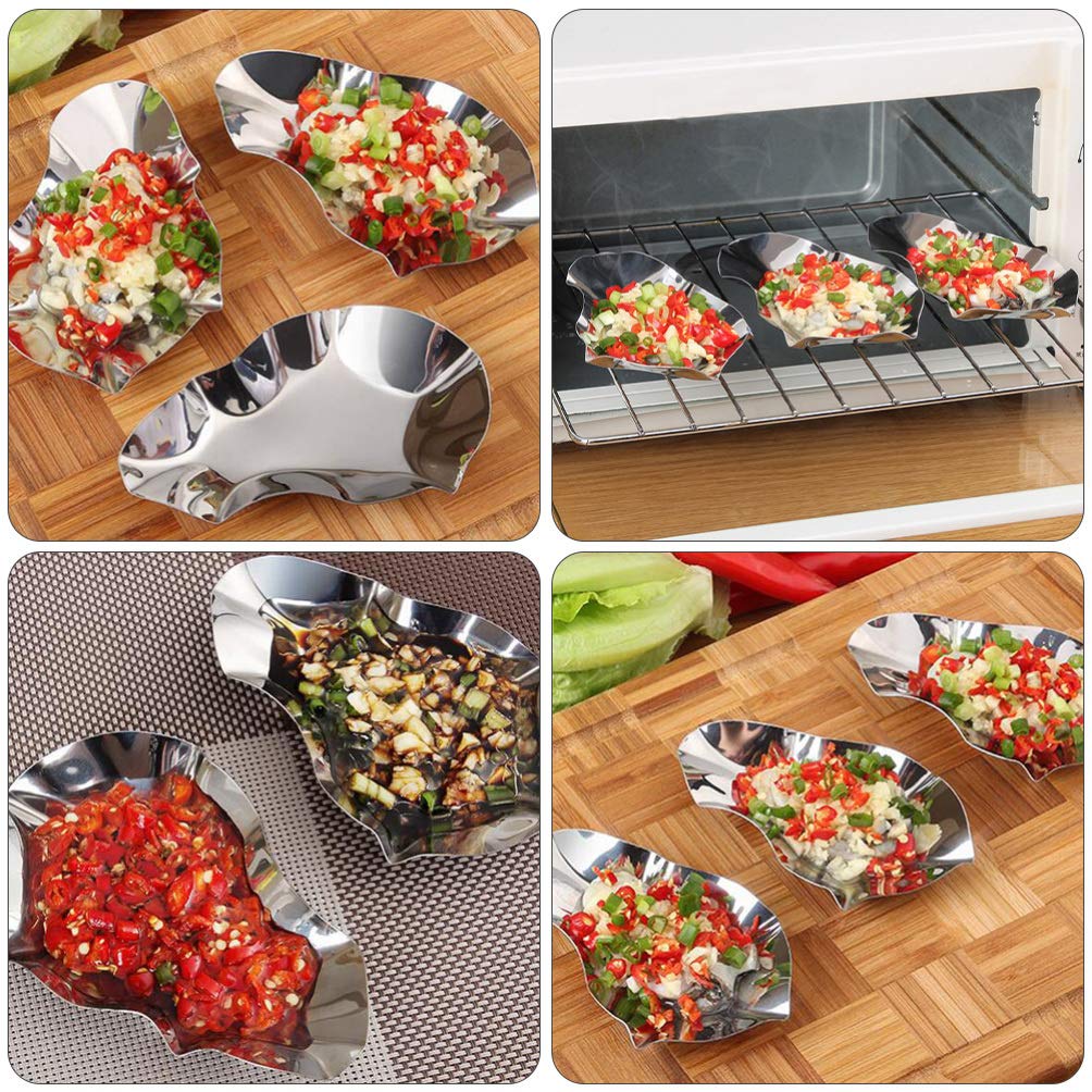 Premium 2-Piece Stainless Steel Oyster Serving Trays - Elegant Dipping Bowls for Oysters, Seafood & Sushi - Perfect for Baking, Grilling & Entertaining at Home or Restaurants