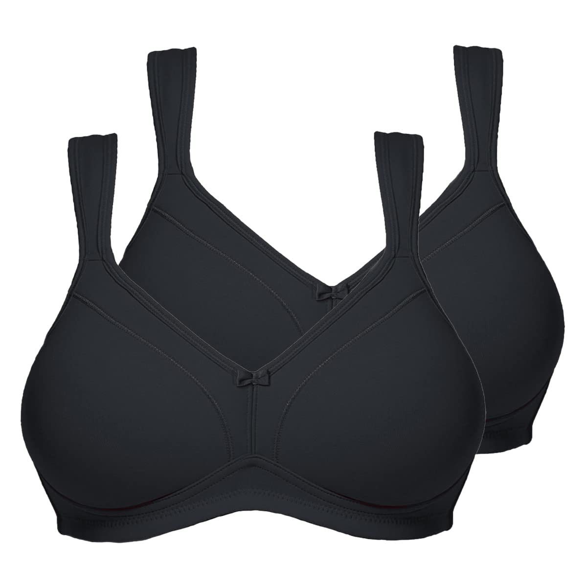 Comfortable Women's Non-Wired Bra 2-Pack - Soft Support for Everyday Wear - Perfect for Yoga, Sleep & Lounge