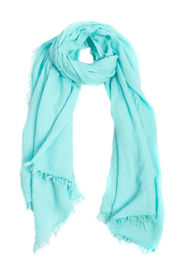 Premium Solid Cotton Fringed Scarf - Soft & Lightweight Winter Shawl for Women - Perfect for Cold Weather, Office Wear & Outdoor Activities