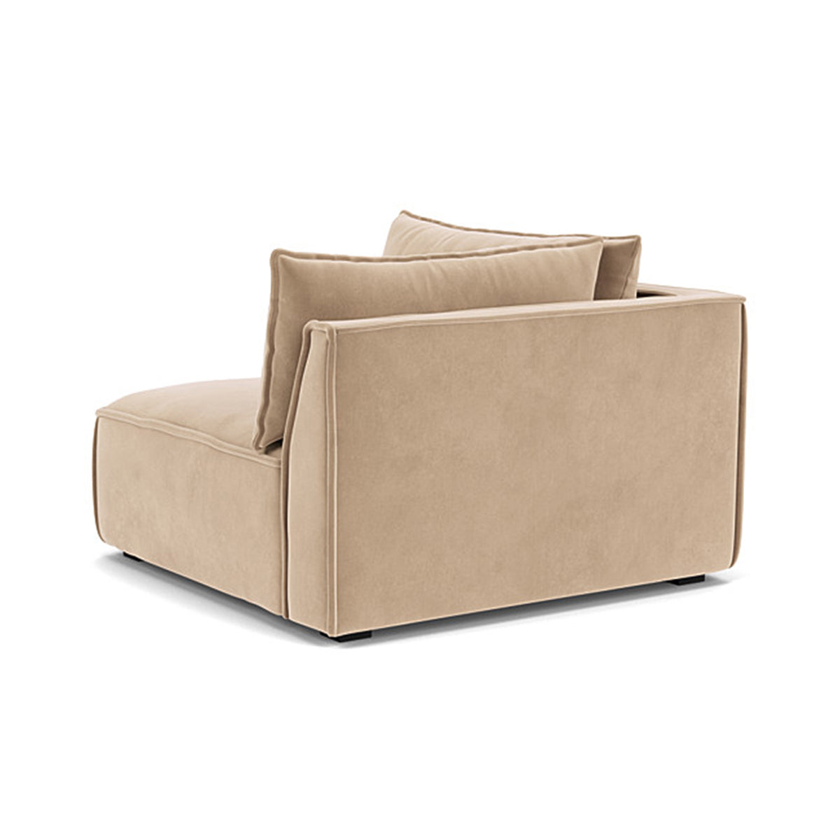 Daphne Velvet Right Corner Modular Sofa - 1 Seater Contemporary Sectional Couch for Small Spaces | Perfect for Apartments, Living Rooms & Cozy Corners