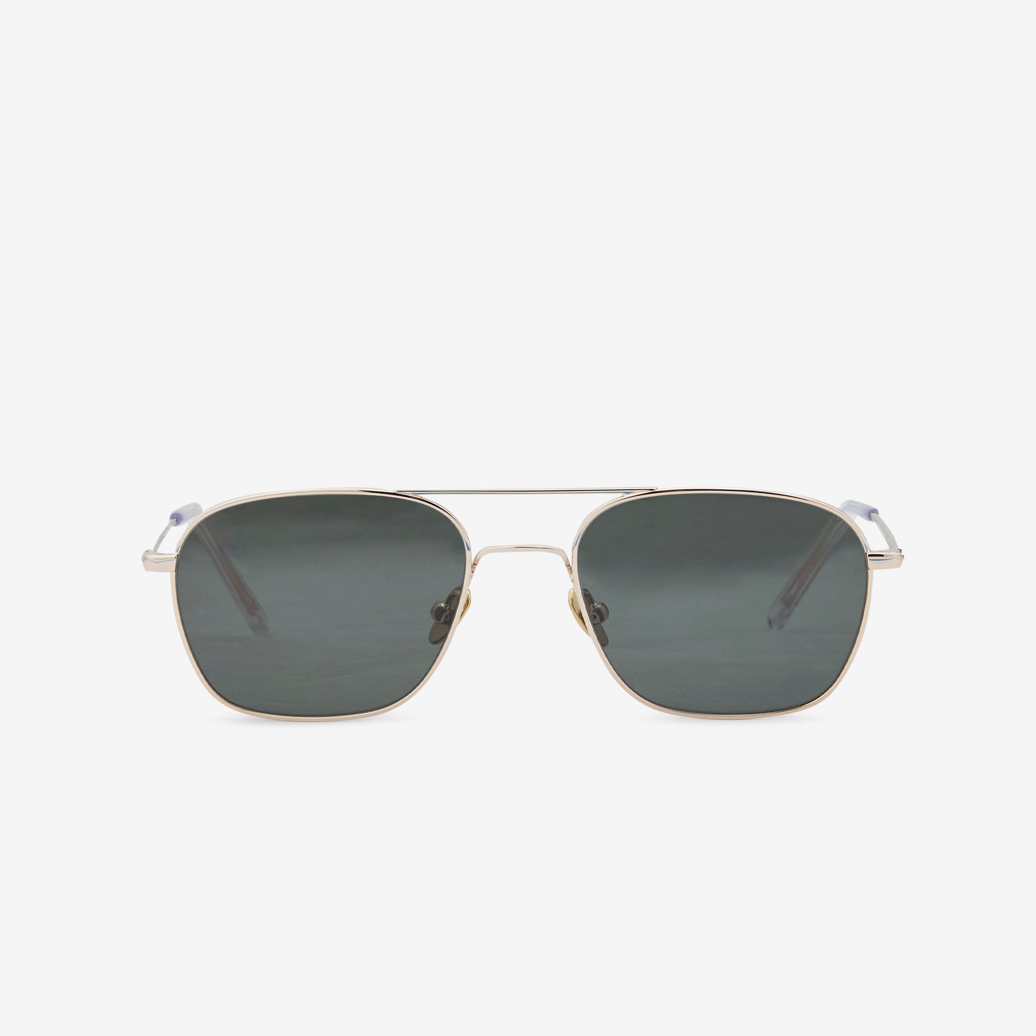 Dion Gold Sunglasses with Green Solid Lenses - Stylish UV Protection Shades for Outdoor Activities, Driving, and Beach Vacations