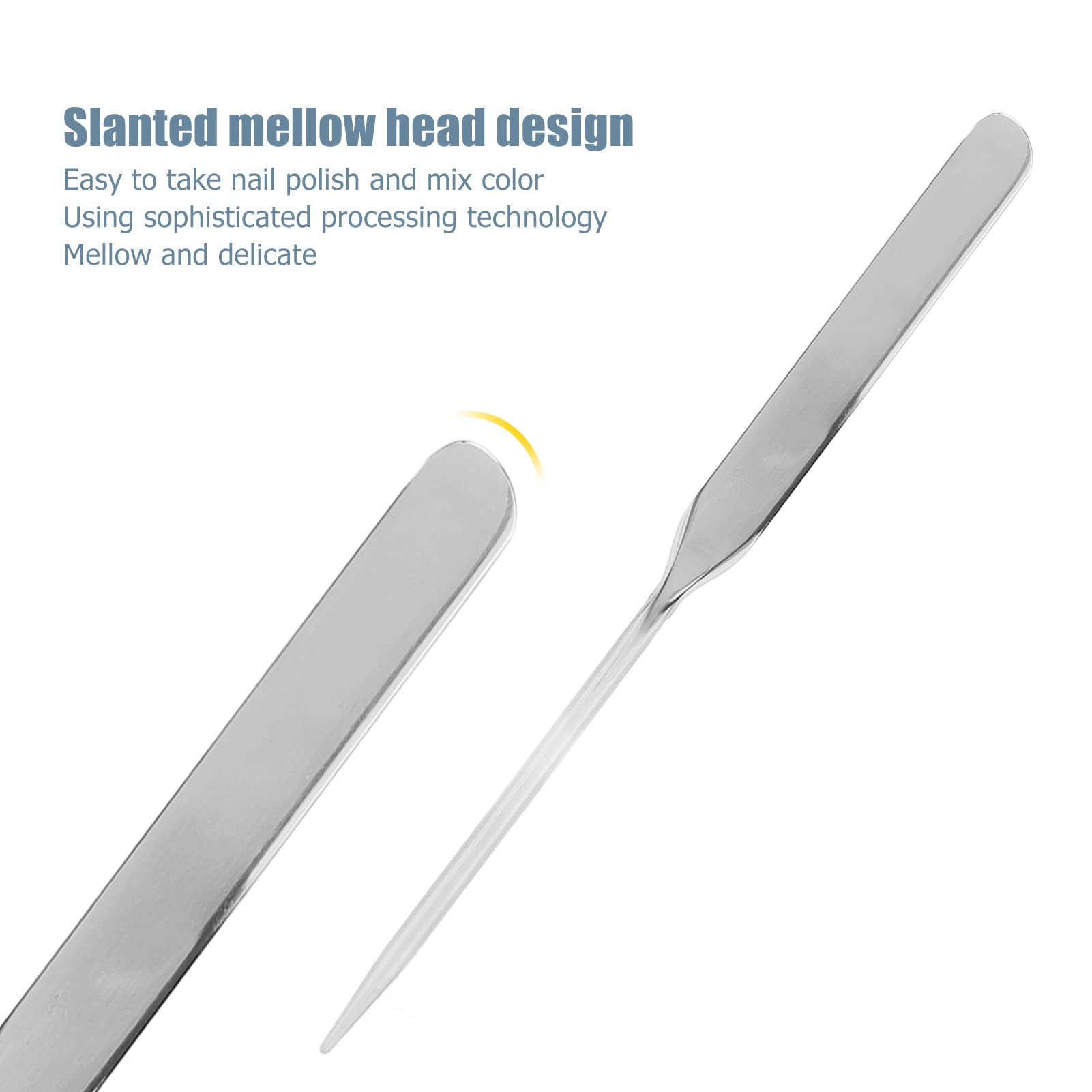 Professional Stainless Steel Makeup Spatula - Beauty Foundation & Nail Art Stirring Tool for Makeup Artists | Perfect for Liquid Cosmetics, Cream Blending & Small Container Scooping