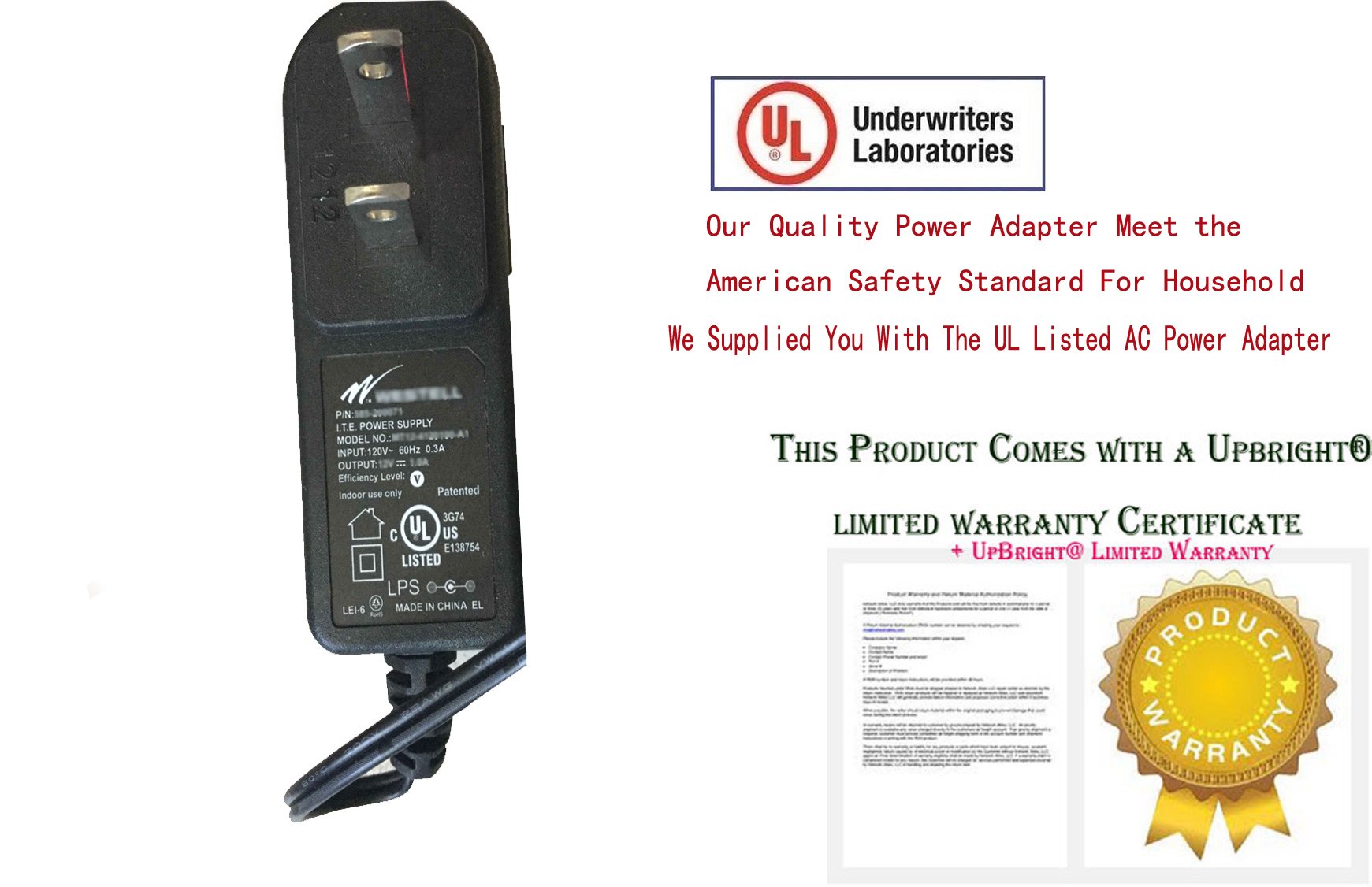 Original Title: Compatible Replacement AC Adapter Charger For Netgear Westell 7550 AT&T DSL Modem Router Power Cord Charger   Optimized Title: **Netgear Westell 7550 & AT&T DSL Modem Router Replacement AC Power Adapter Charger - Compatible Power Cord for Home & Office Use**