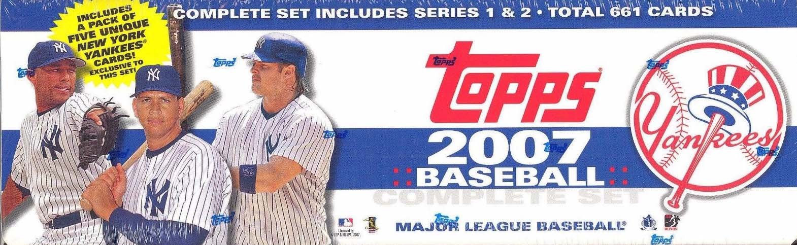2007 Topps New York Yankees Limited Edition Factory Sealed Baseball Card Set with Exclusive Bonus Cards - Perfect for Collectors, Yankees Fans & Sports Memorabilia Enthusiasts