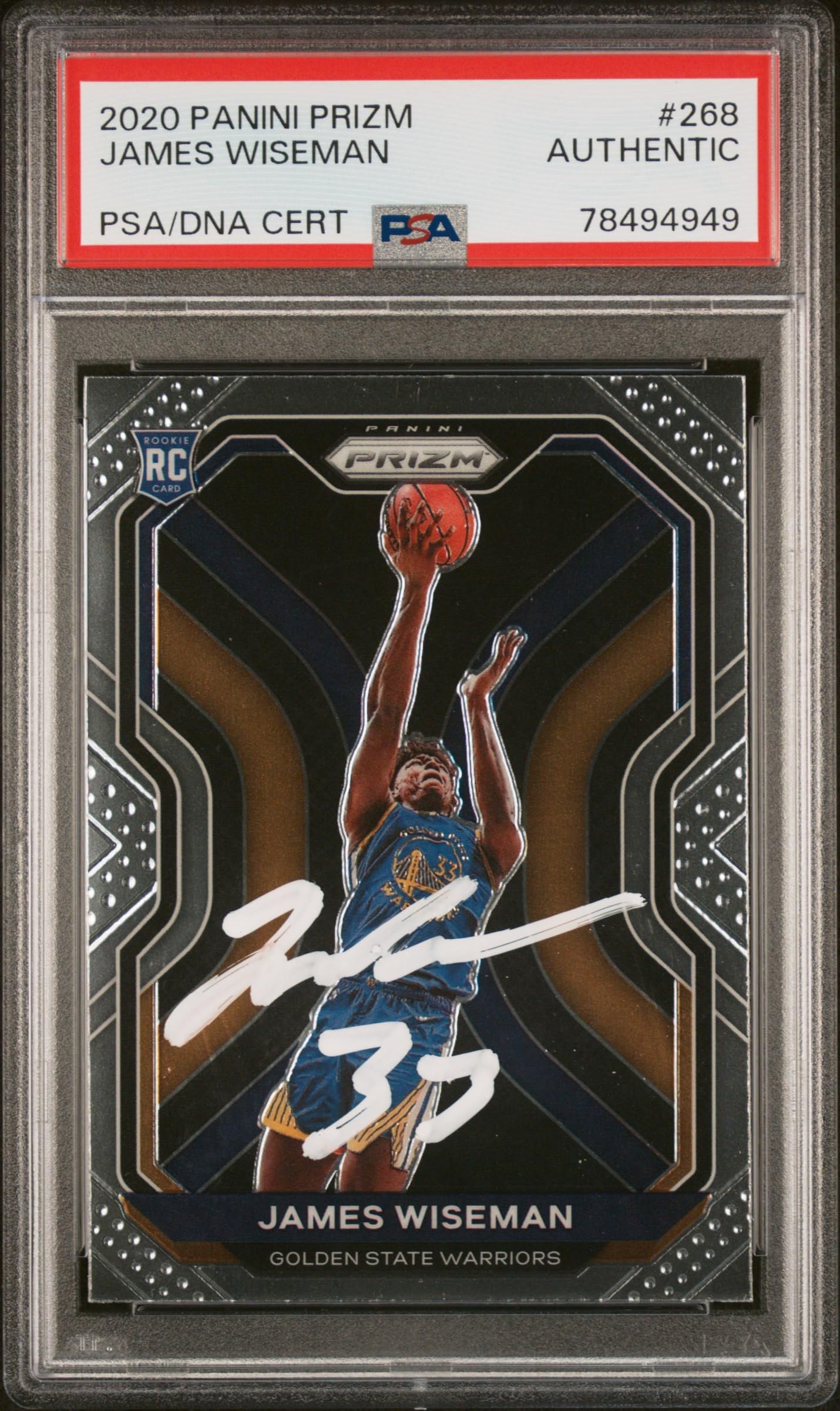 2020 Panini Prizm James Wiseman Rookie Card #268 Autographed PSA 78494949 - Perfect for NBA Memorabilia Collectors and Golden State Warriors Fans