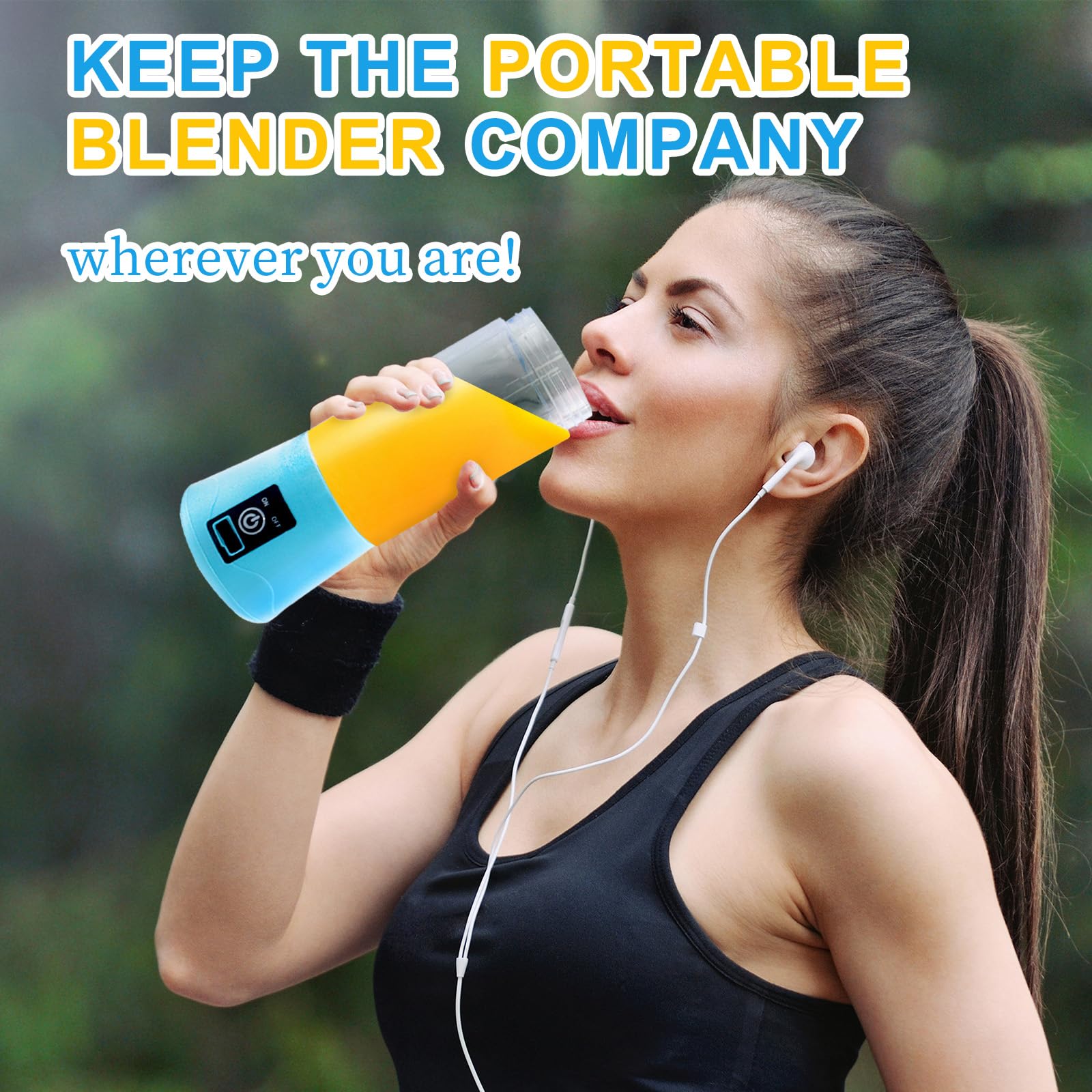 Portable USB Rechargeable Personal Blender for Smoothies, Shakes & Juices - 380ML Mini Blender for Fruits, Vegetables & Protein Drinks - Perfect for Home, Office, Gym & Travel Use