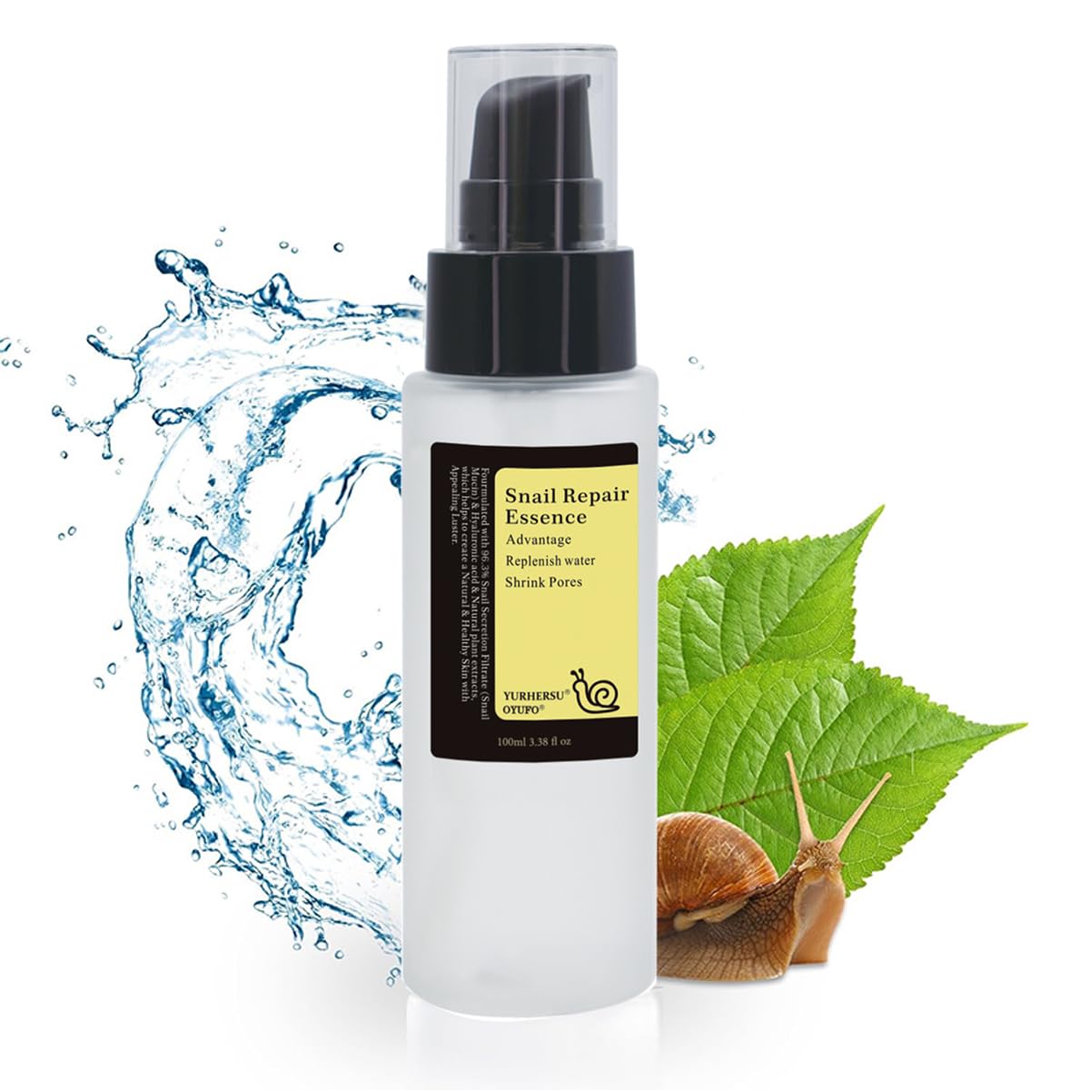 Snail Mucin Essence with 96.3% Snail Secretion Filtrate - Anti-Aging Power Repair Serum for Fine Lines, Dull Skin & Acne - Hydrating, Pore Minimizing, Lifting & Firming Face Serum - 3.38 fl.oz - Perfect for Daily Skincare Routine & Nighttime Repair
