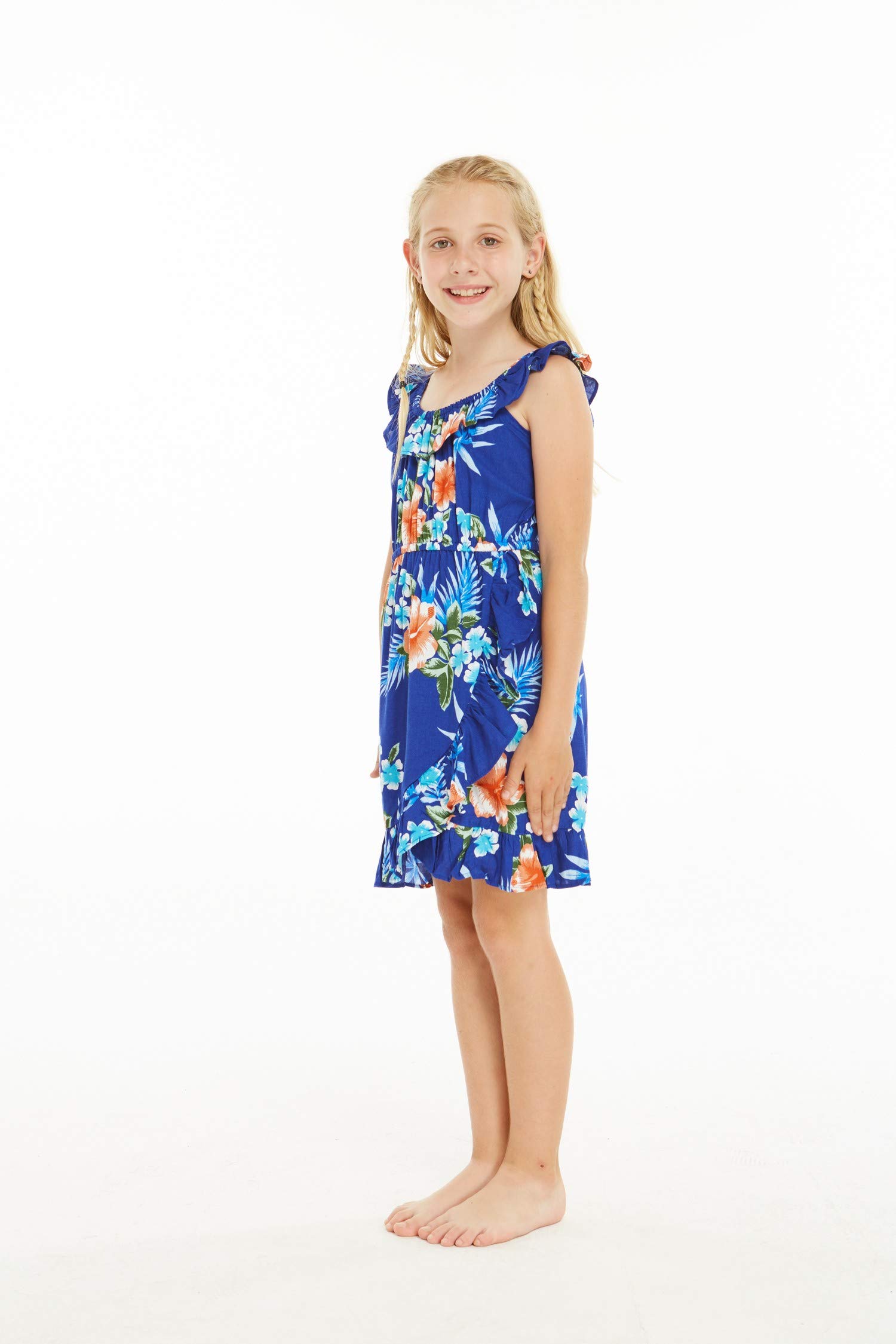 Hibiscus Hawaiian Luau Dress for Girls - Beach Party & Summer Outings
