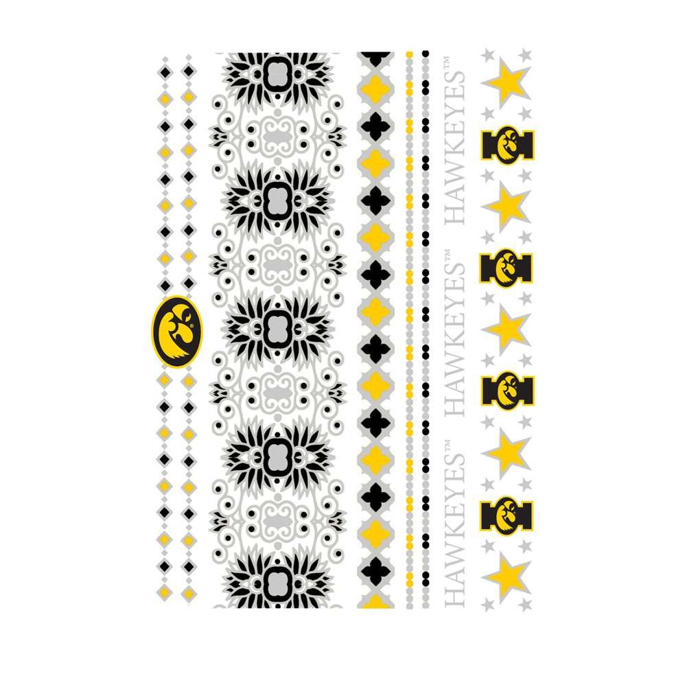 Iowa Hawkeyes Temporary Tattoos - NCAA Team Spirit Jewelry for Game Day & Fan Events - Perfect for Sports Enthusiasts & Hawkeyes Supporters