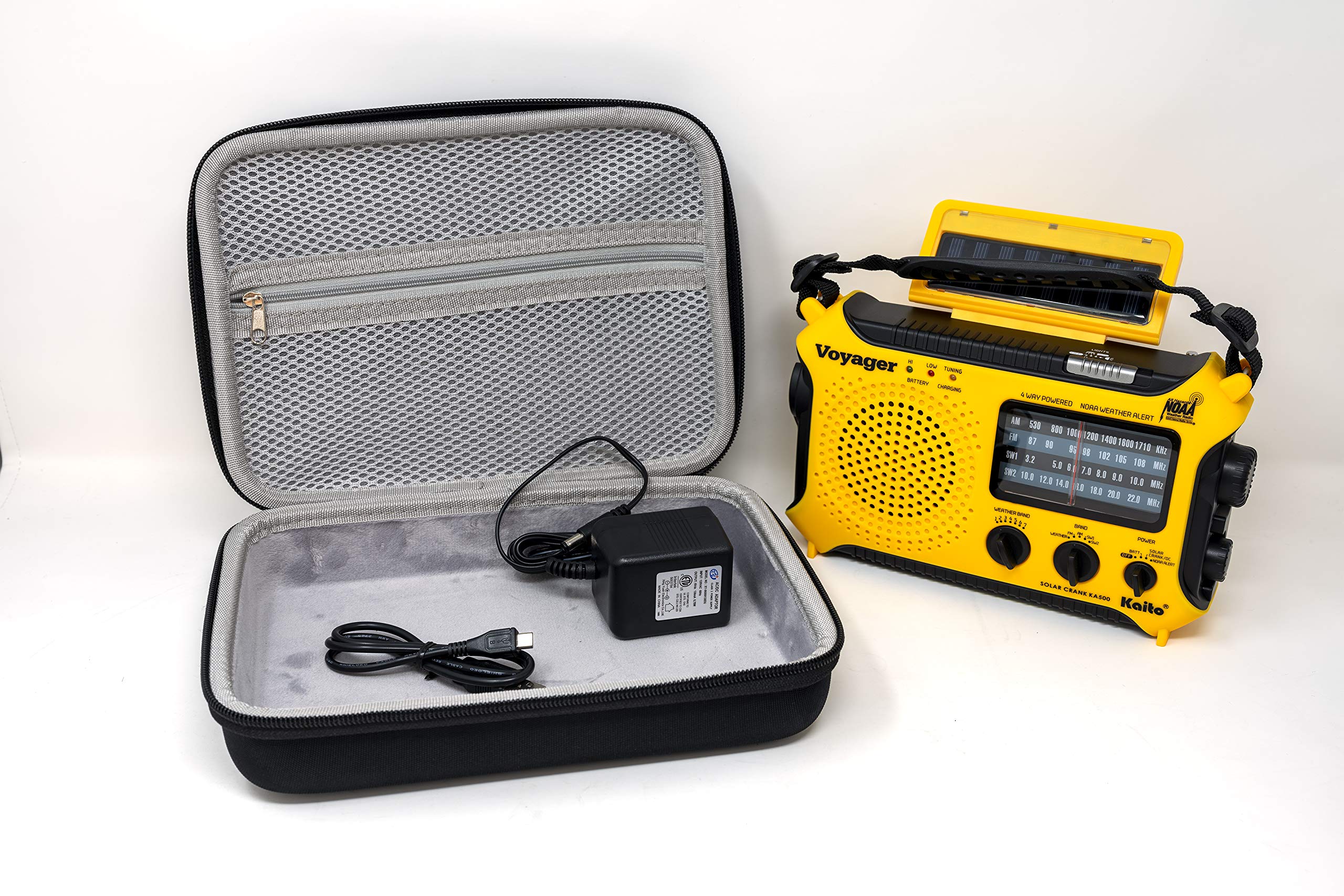 Kaito RC500 EVA Hard Shell Protective Case with Double Zipper & Carry Handle for Voyager KA500 Emergency Radio - Perfect for Outdoor Adventures, Camping, Hiking and Disaster Preparedness