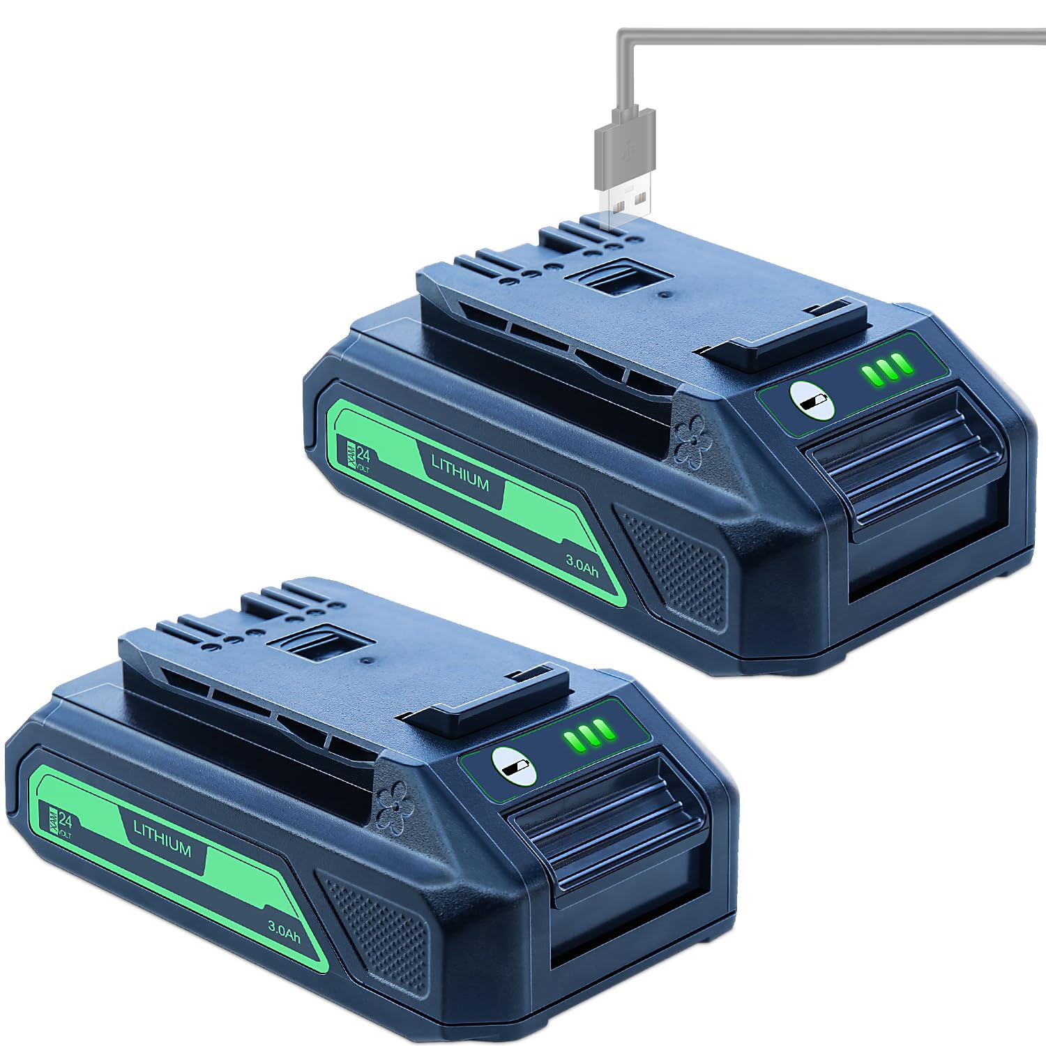 DTK 2-Pack 3.0Ah 24V Replacement Battery for Greenworks 29842 29852 BAG709 BAG710 - Compatible with 20352 22232 2508302 Power Tools - Perfect for Lawn Mowers, String Trimmers & Leaf Blowers