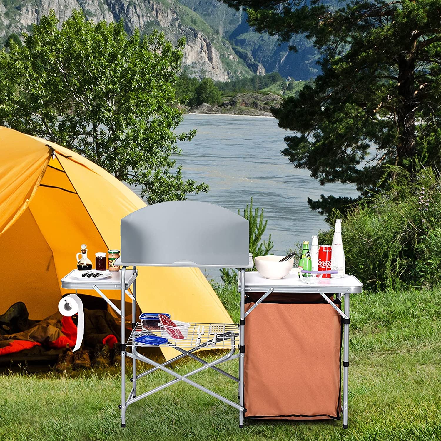 Goplus Portable Camping Kitchen Table - 26