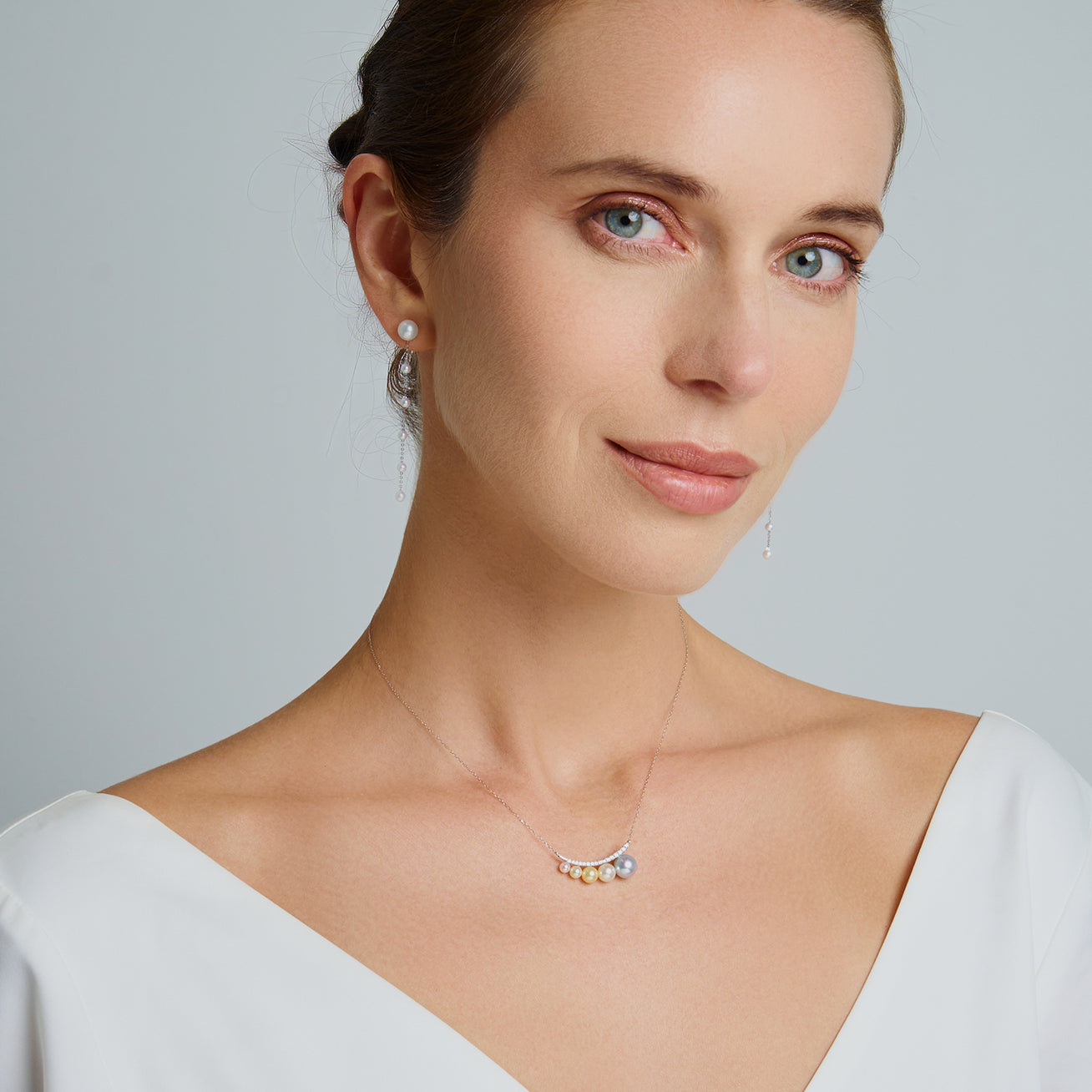 18K Solid Gold Akoya Pearl Necklace for Women - Classic Elegant Jewelry Gift | HARMONY KN00294 | Perfect for Weddings, Anniversaries and Special Occasions