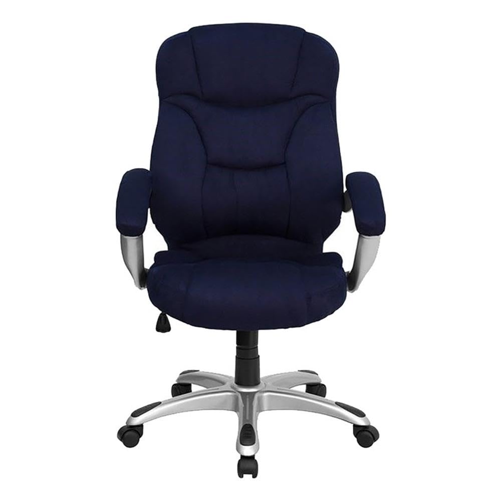 UrbanPro Contemporary Microfiber Upholstered High Back Office Chair - Ergonomic Desk Chair with Lumbar Support, Navy Blue - Perfect for Home Office, Gaming & Workspace Comfort