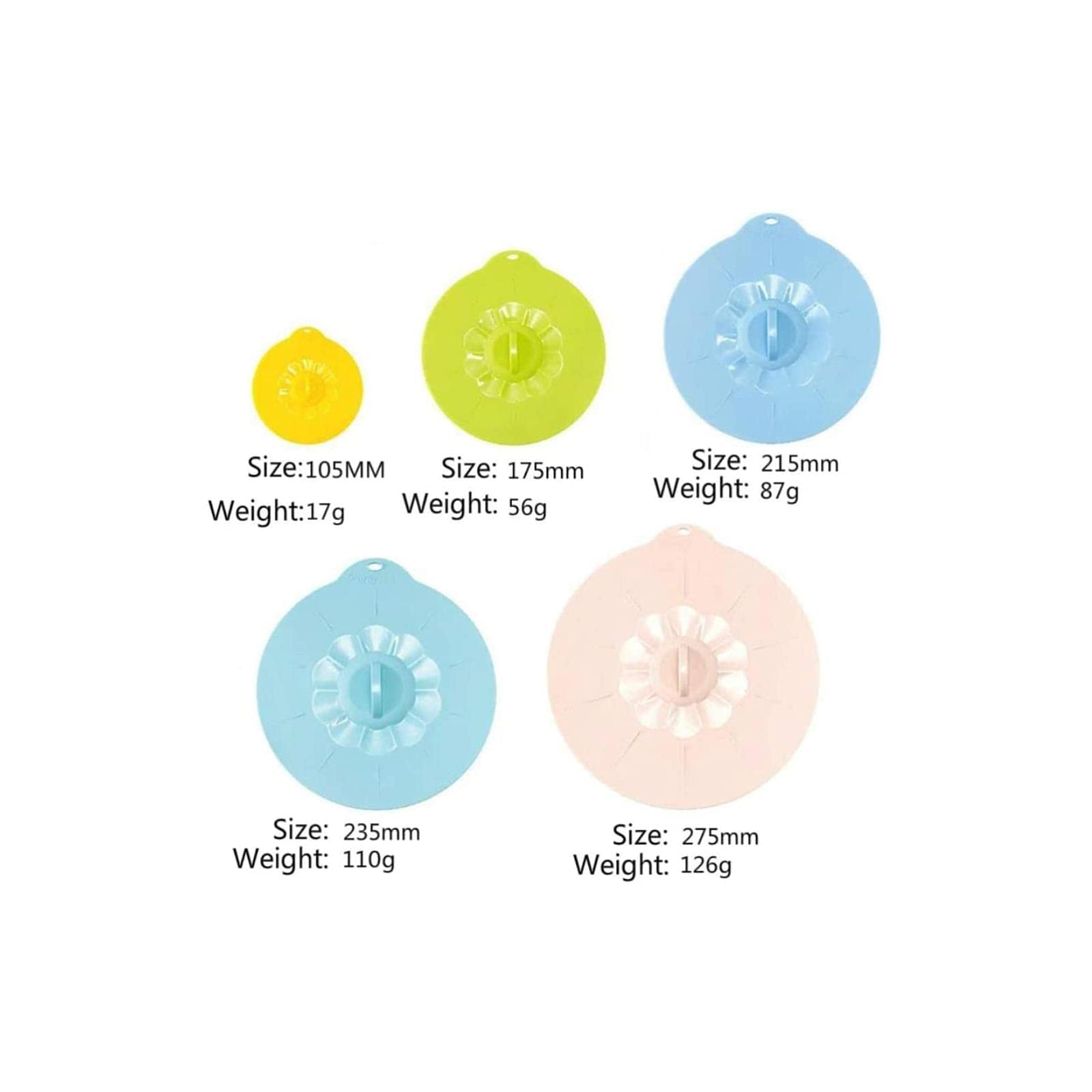 5-Pack Reusable Silicone Bowl Covers - Microwave, Oven & Freezer Safe Heat-Resistant Lids for Food Storage | Perfect for Meal Prep, Leftovers & Refrigerator Organization