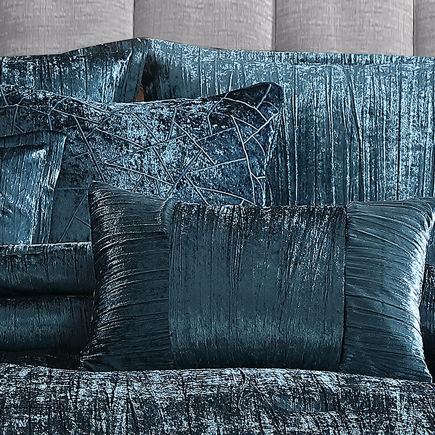 Riverbrook Home Turin 7-Piece King Comforter Set in Blue - Soft & Luxurious Bedding for Master Bedroom, Guest Room, or Dorm