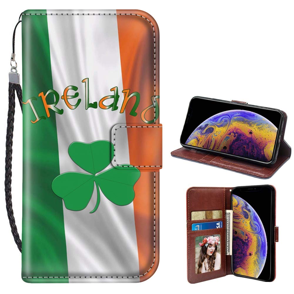 Ireland Flag iPhone Xs Max Wallet Case - PU Leather & TPU Protective Cover with Magnetic Flip Folio & Card Holder | Perfect for Travel, Shopping & Daily Use