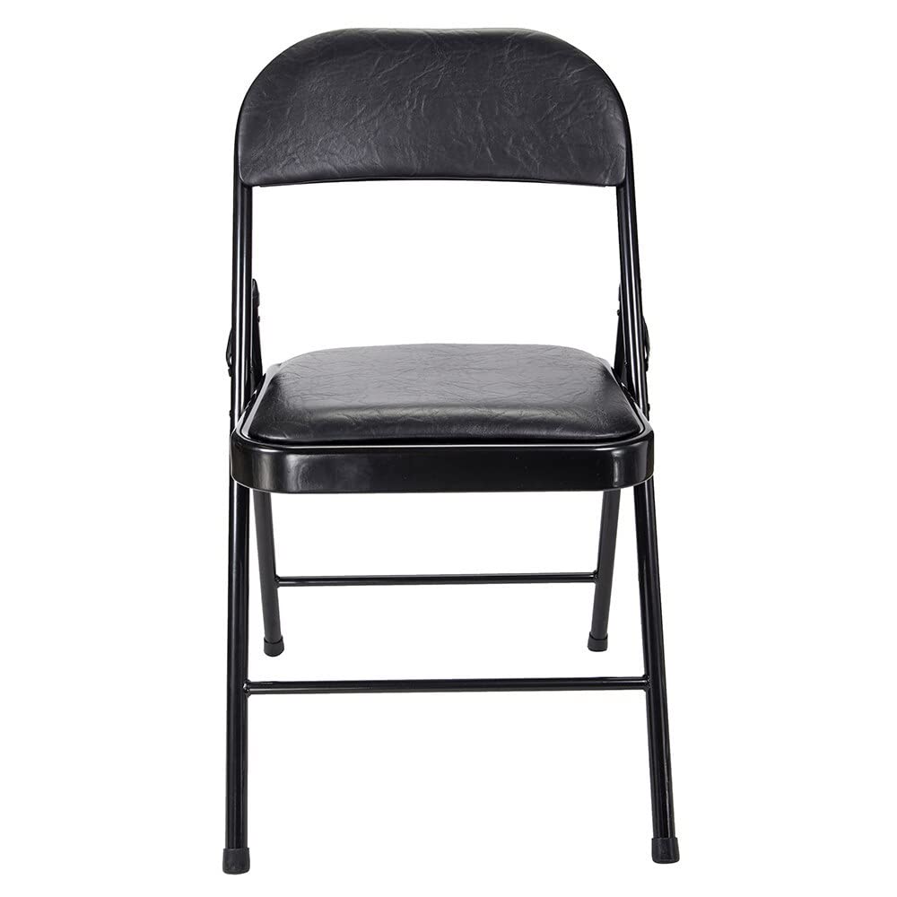 Westerly Folding Chair 2 Pack - Heavy Duty Stackable Indoor Outdoor Chairs for Events, Weddings, Parties, Picnics, Office & Dining - Portable Commercial Seating Solution in Black