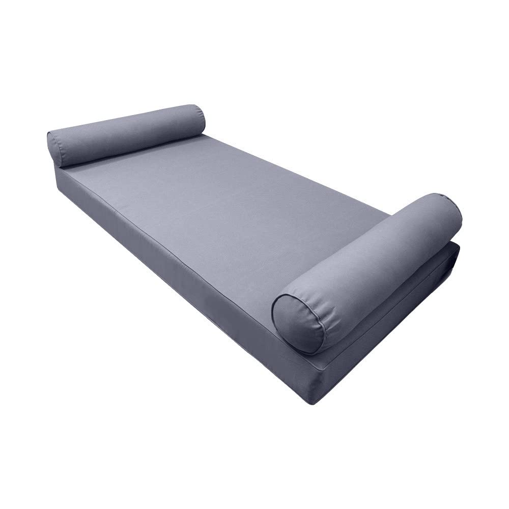 Premium S5 Twin-XL Outdoor Daybed Mattress Set with Piped Trim & Bolster Insert - Complete Cover Included - Perfect for Patio, Poolside & Garden Lounging AD001